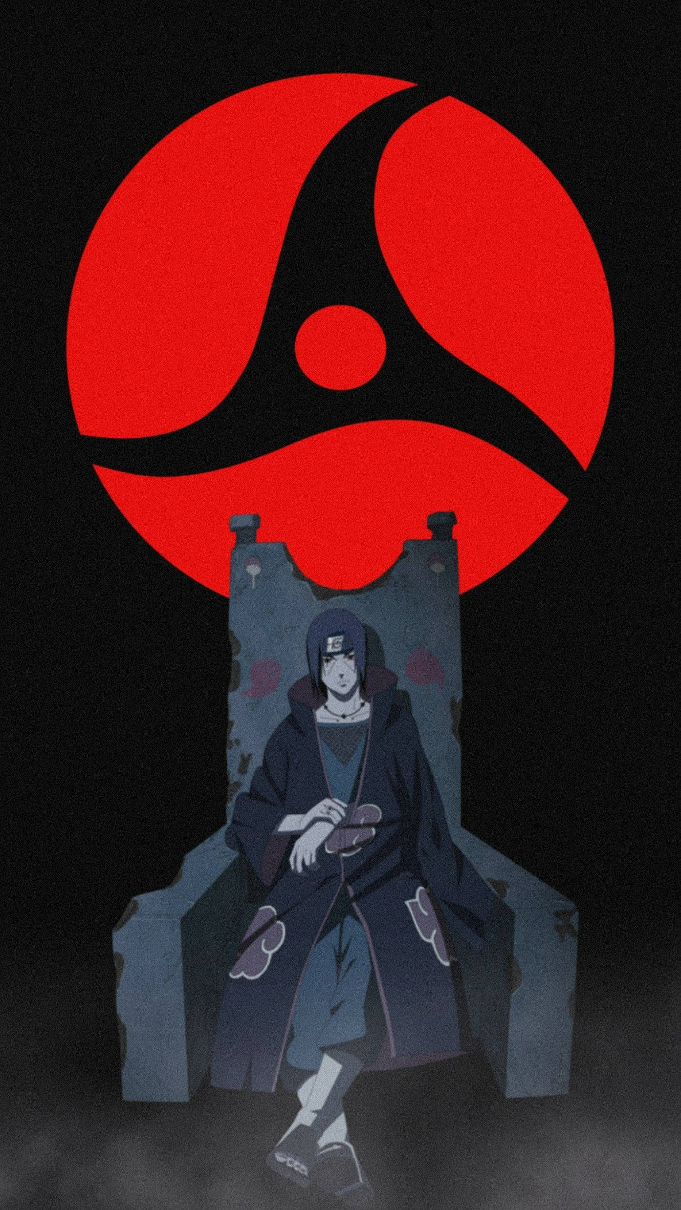 Itachi, black throne, stone throne, Full HD Phone Wallpaper