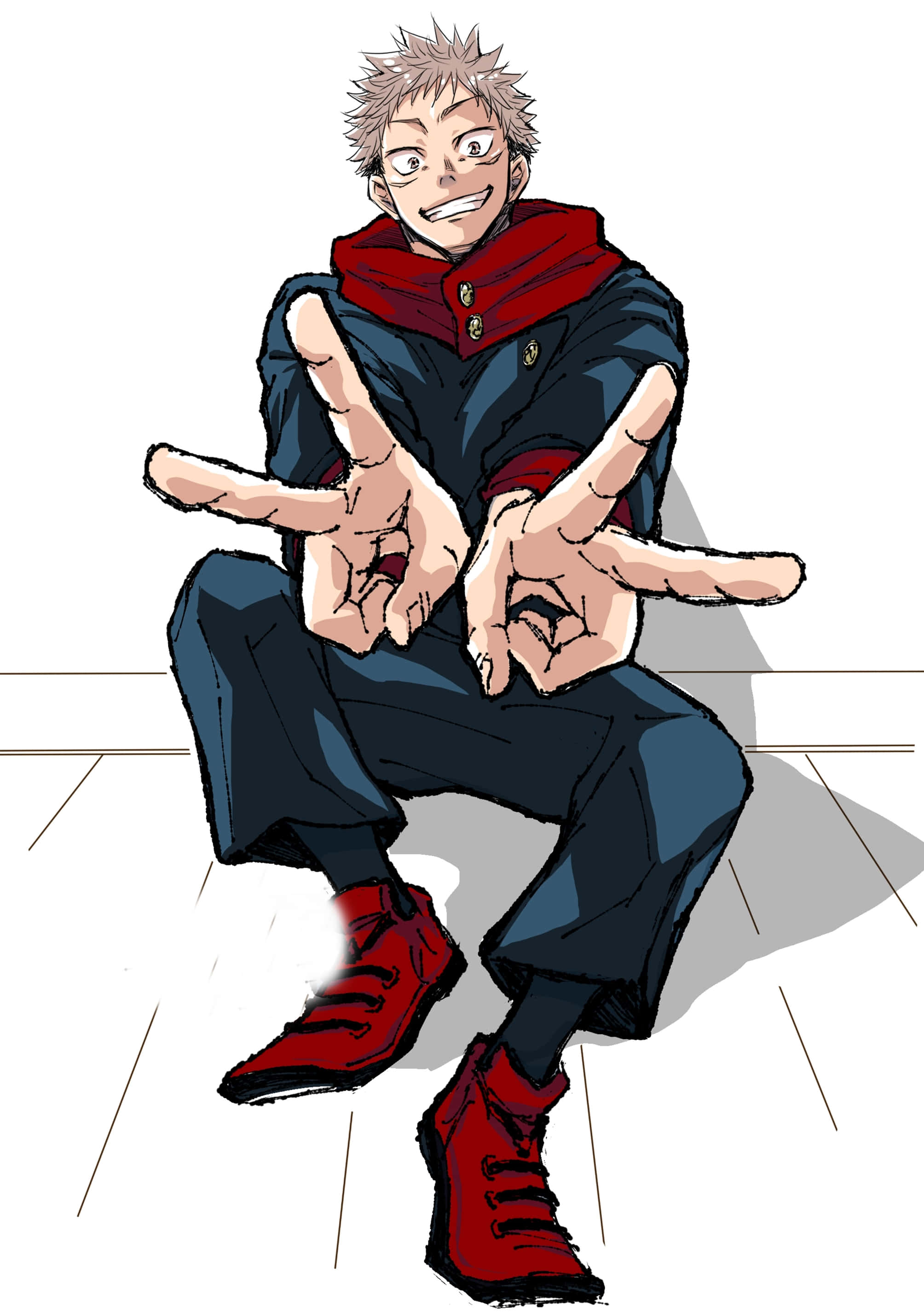 Itadori Yuji, spiky hair, glasses, 2K Phone Wallpaper