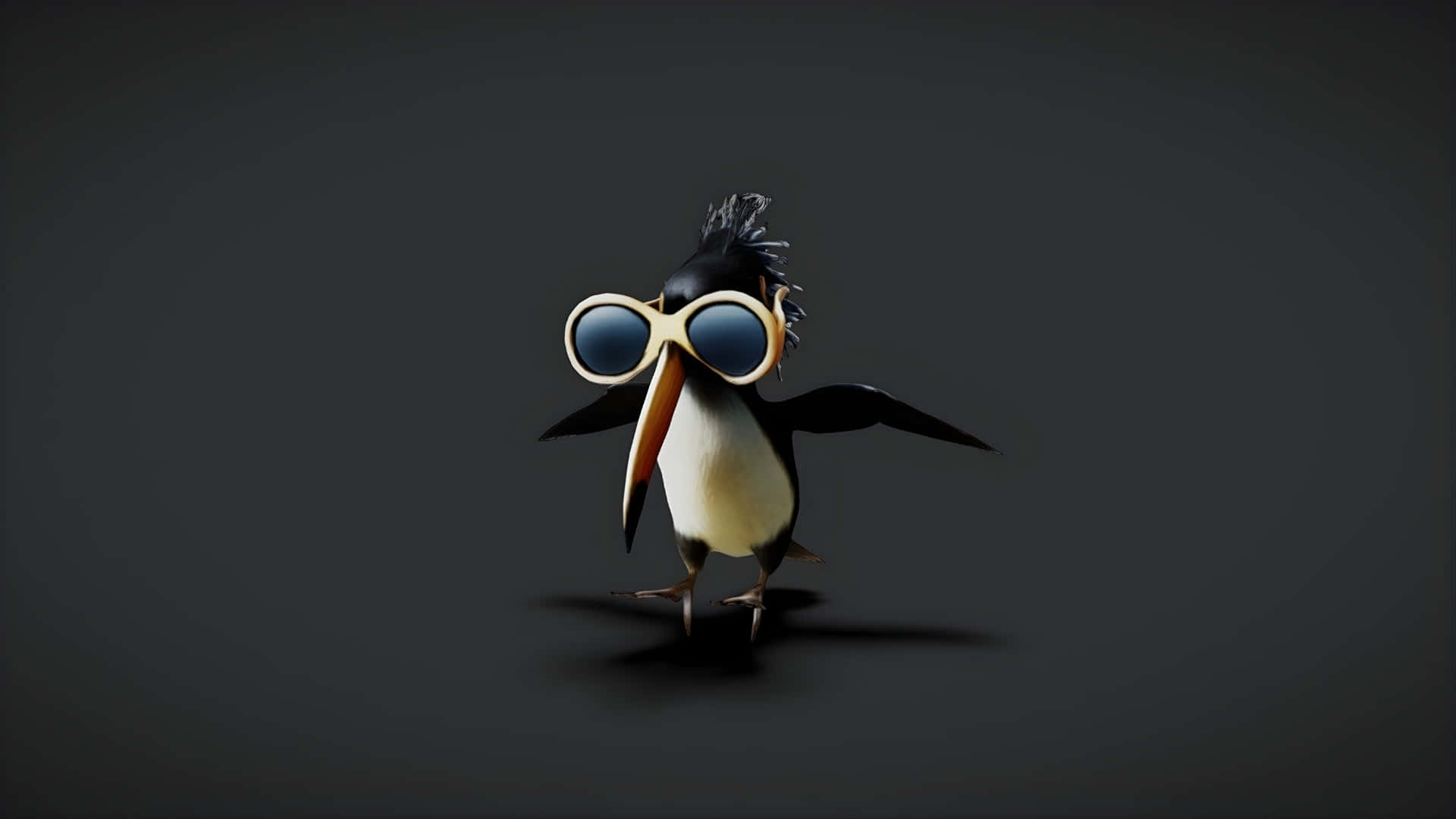 Italian Brainrot, cartoon penguin, spiky black head, Full HD Desktop Wallpaper