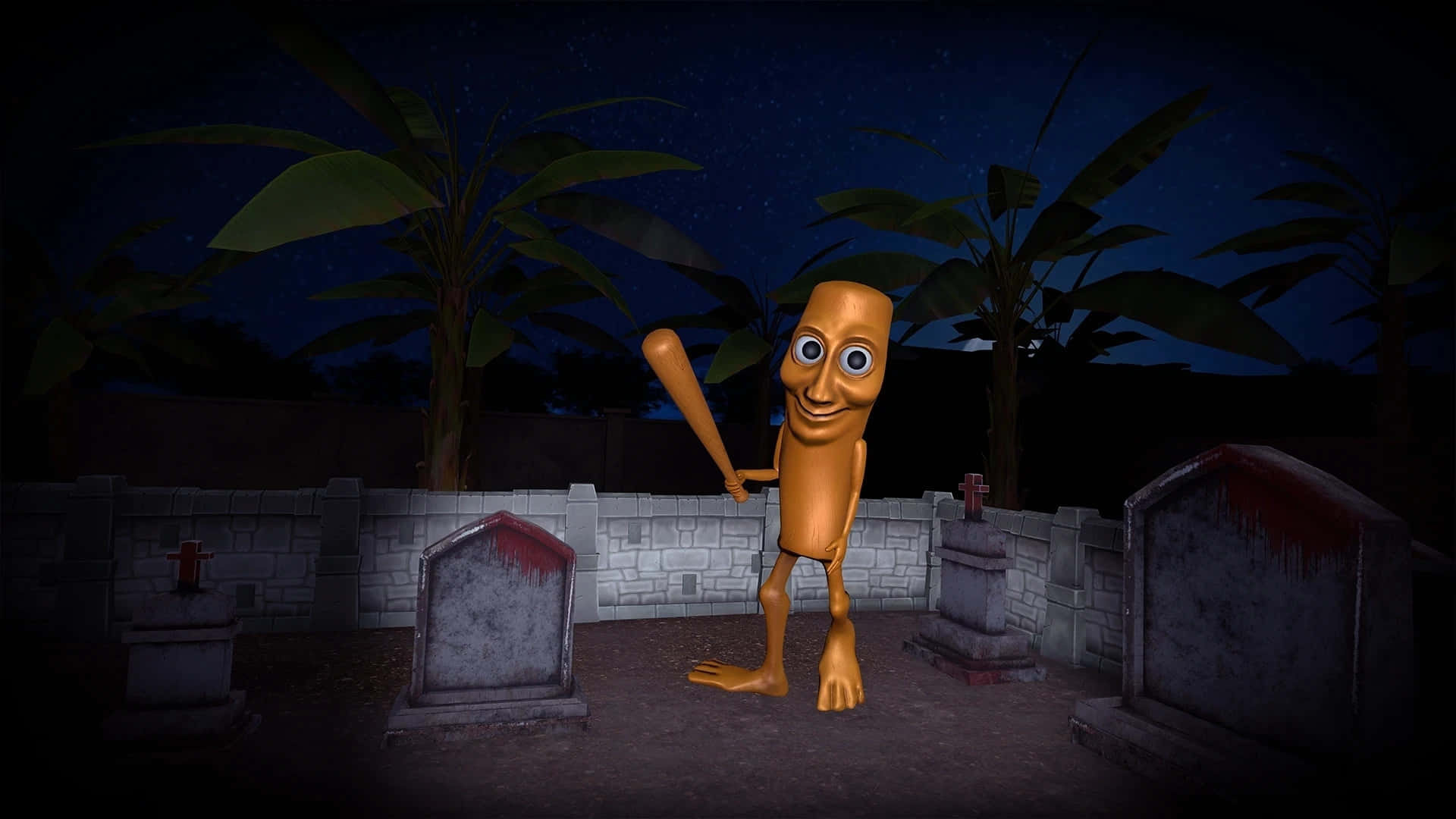 Italian Brainrot, cartoonish orange stick figure, big eyes, Full HD Desktop Wallpaper