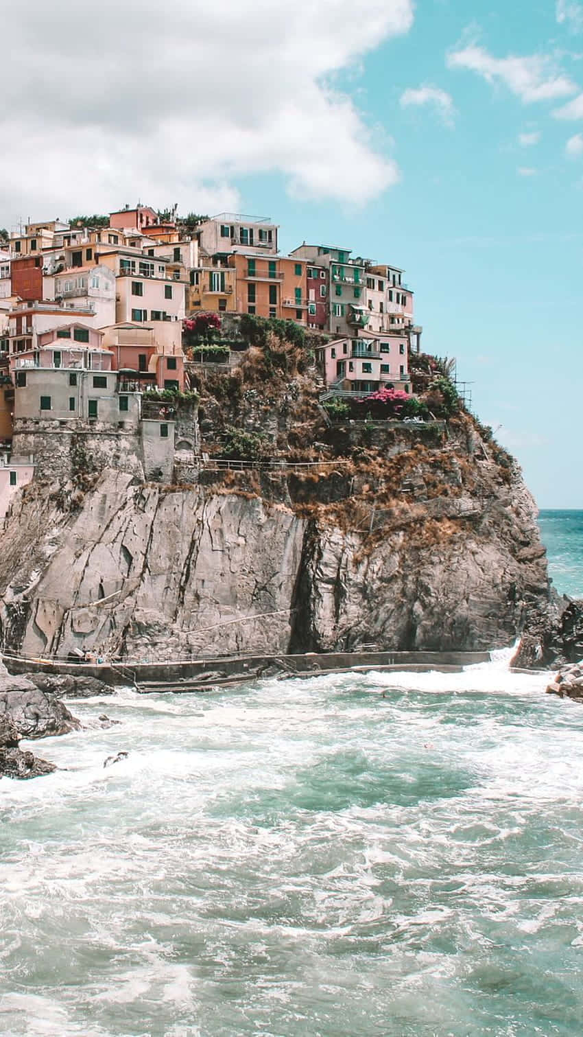 Italy Aesthetic, cliffside village, rugged rocks, HD Phone Wallpaper