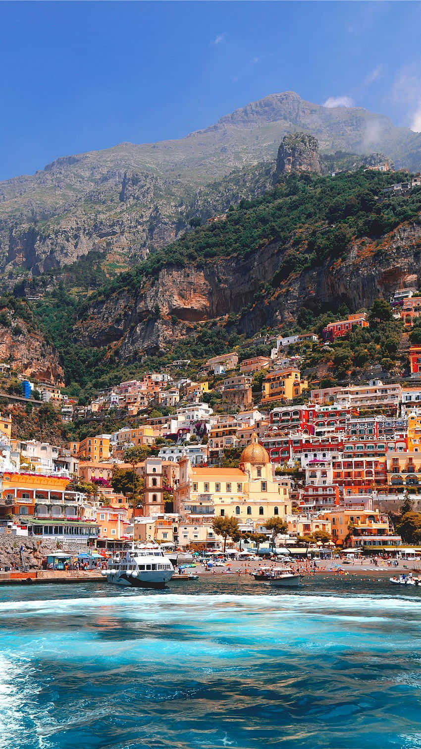 Italy Aesthetic, cliffside village, colorful buildings, HD Phone Wallpaper