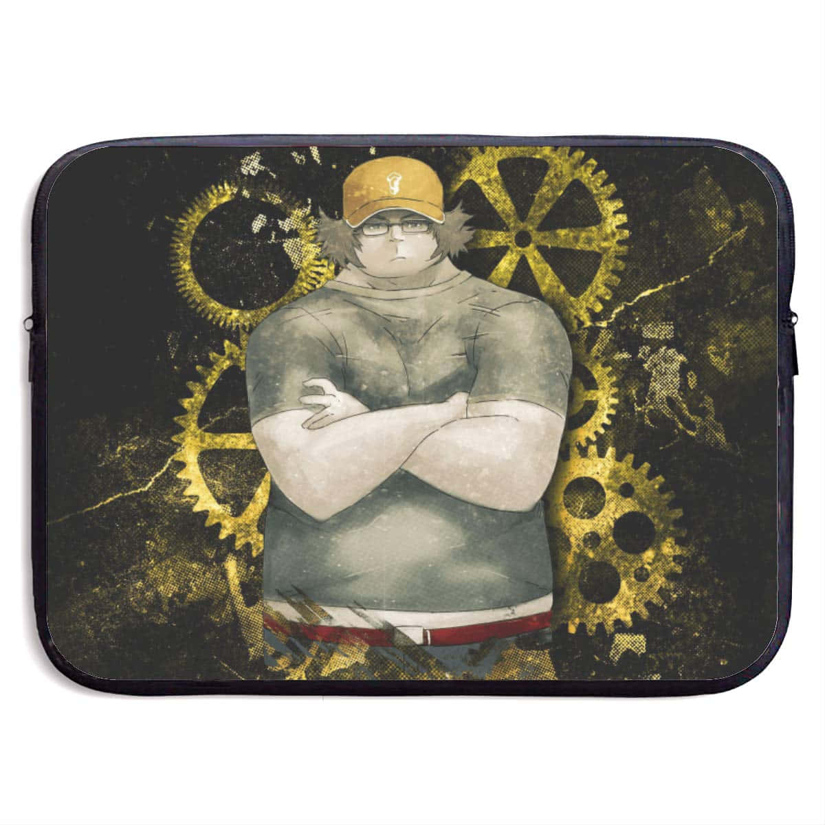 Itaru Hashida, golden gears, dark textured background, SD Desktop Wallpaper