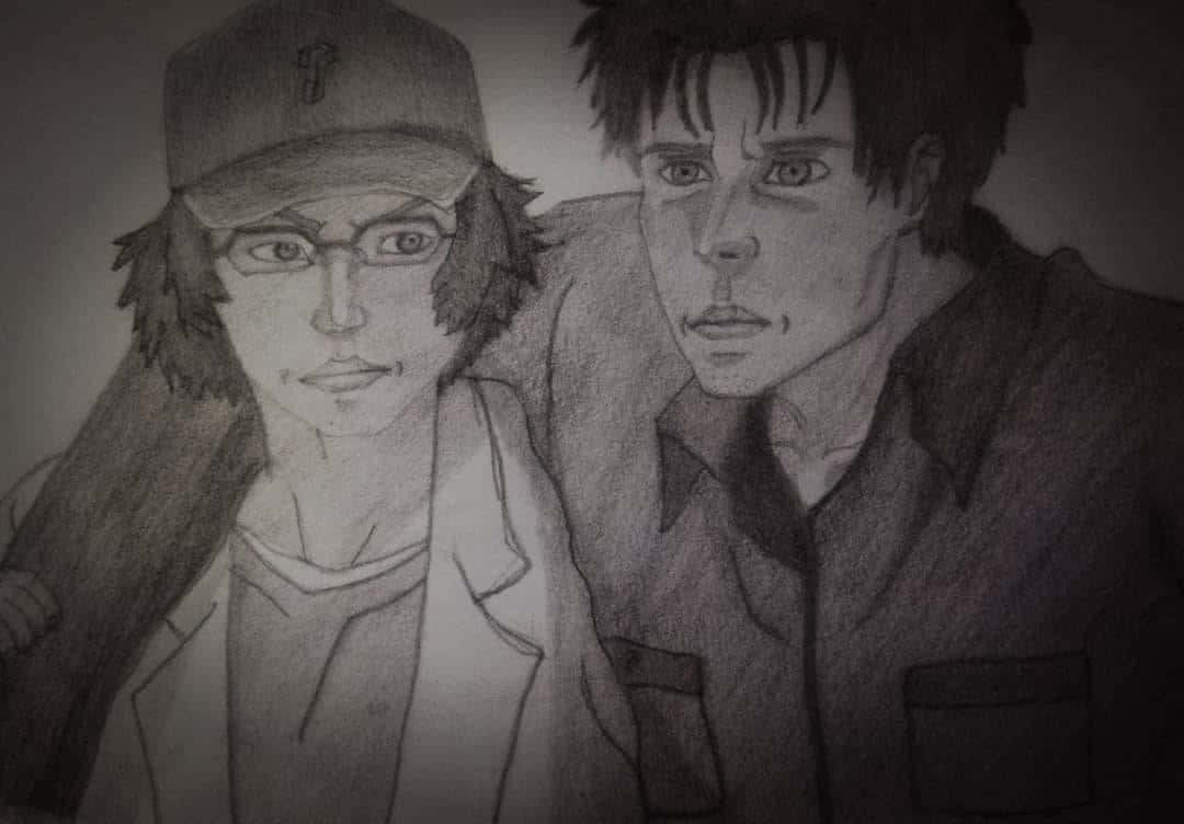 Itaru Hashida, pencil sketch, cap, SD Desktop Wallpaper