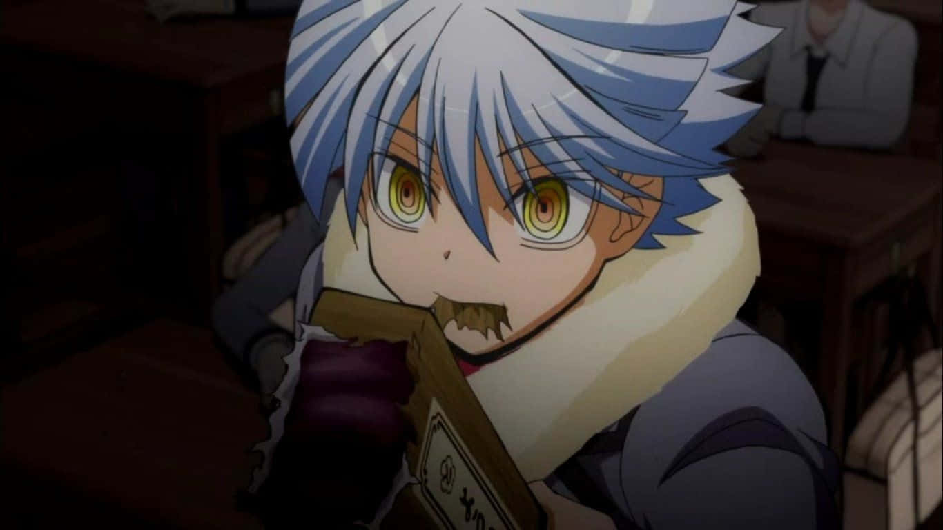 Itona Horibe, blue-haired anime boy, yellow eyes, HD Desktop Wallpaper