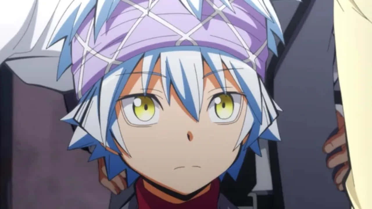 Itona Horibe, spiky blue and white hair, yellow eyes, HD Desktop Wallpaper