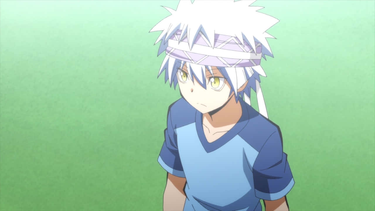 Itona Horibe, spiky white-haired, yellow eyes, HD Desktop Wallpaper