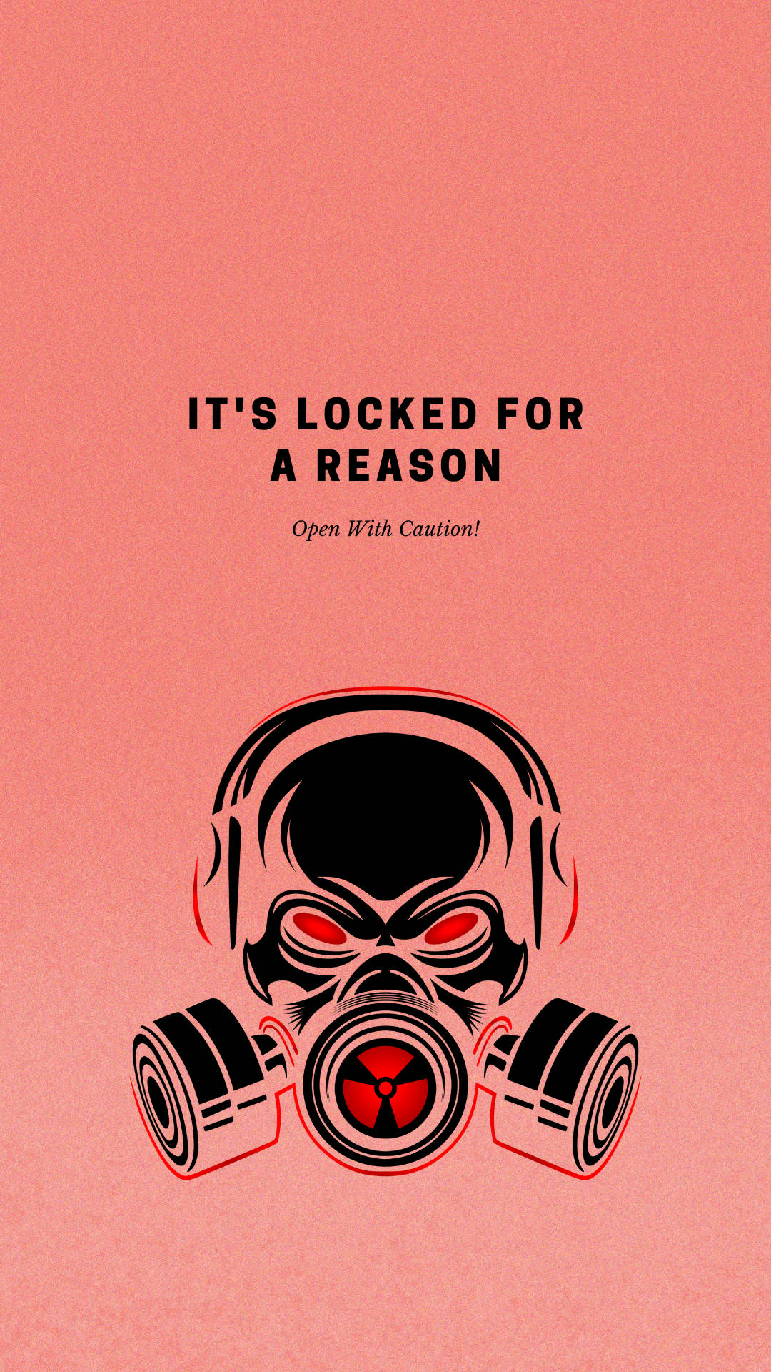 Its Locked For A Reason, pink background, black gas mask, Full HD Phone Wallpaper