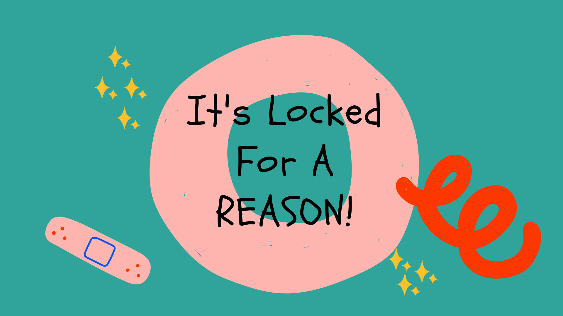 Its Locked For A Reason, pink circle, bandage, Full HD Desktop Wallpaper