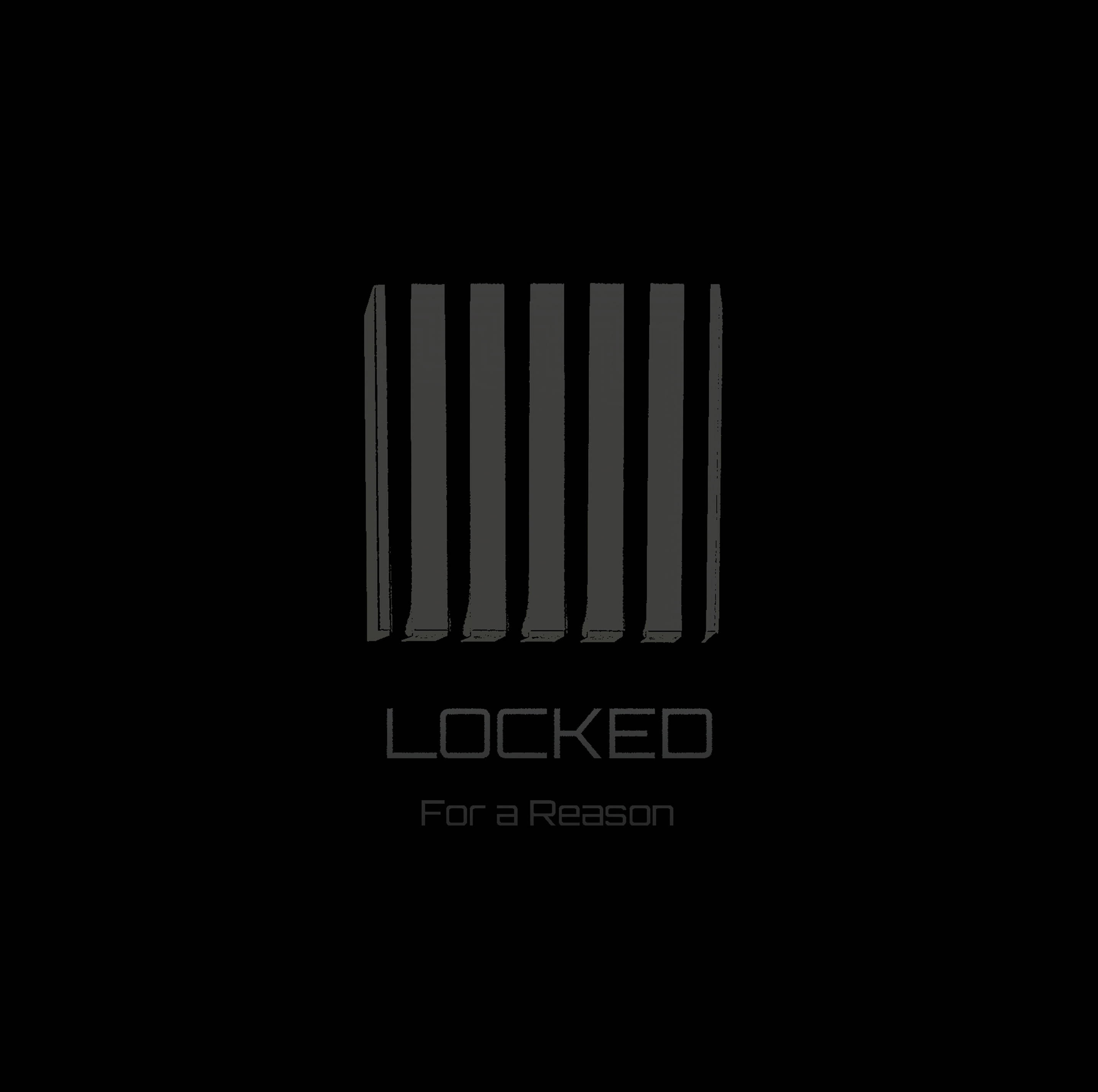 Its Locked For A Reason, black background, gray vertical bars, 2K Desktop Wallpaper