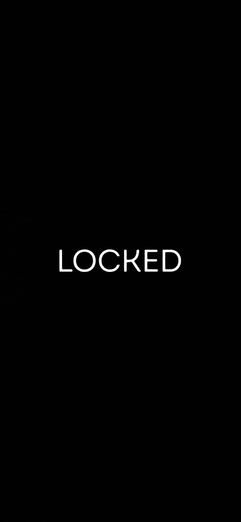LOCKED, white text, solid black background, HD Phone Wallpaper