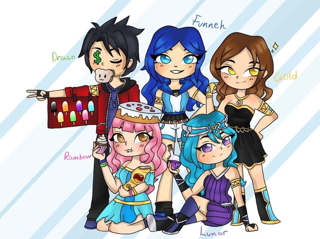 Itsfunneh, chibi-style, colorful outfits, SD Desktop Wallpaper