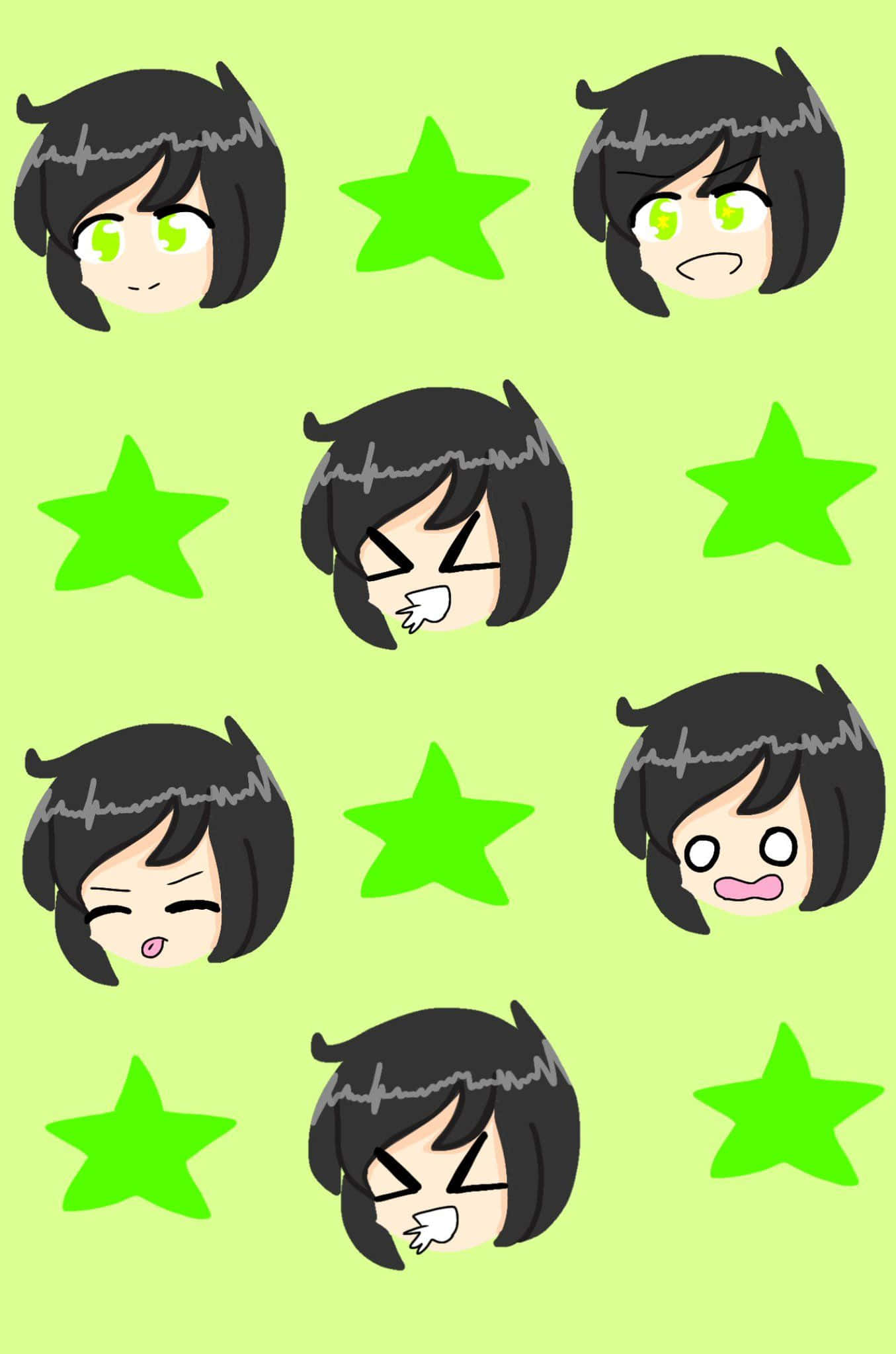 Itsfunneh, anime-style character heads, black hair, Full HD Phone Wallpaper