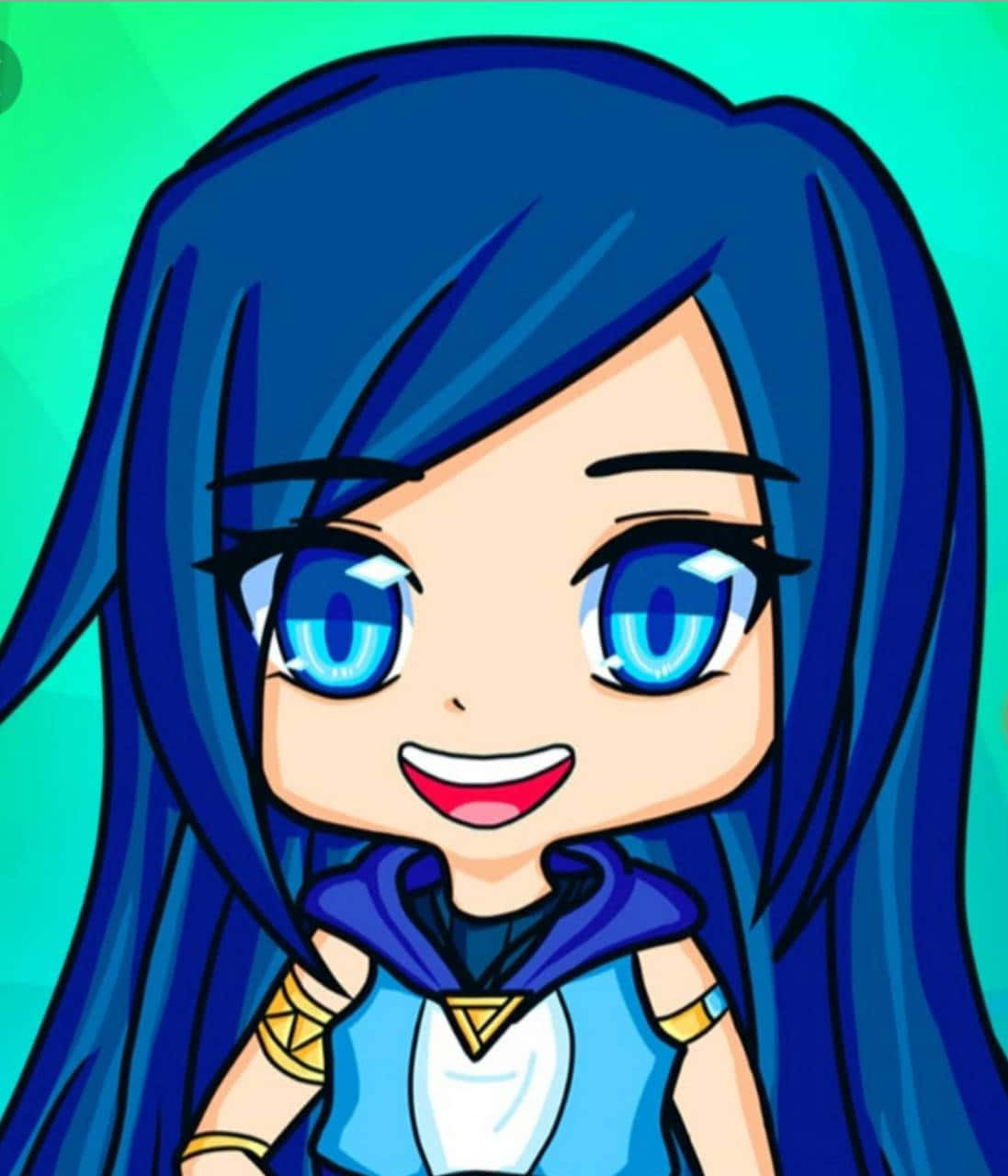 Itsfunneh, blue hair, blue eyes, HD Phone Wallpaper