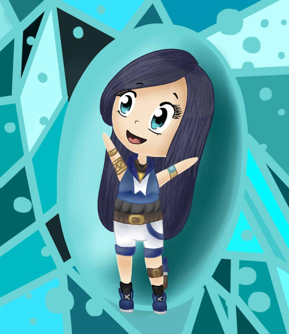 Itsfunneh, long dark hair, blue eyes, SD Phone Wallpaper