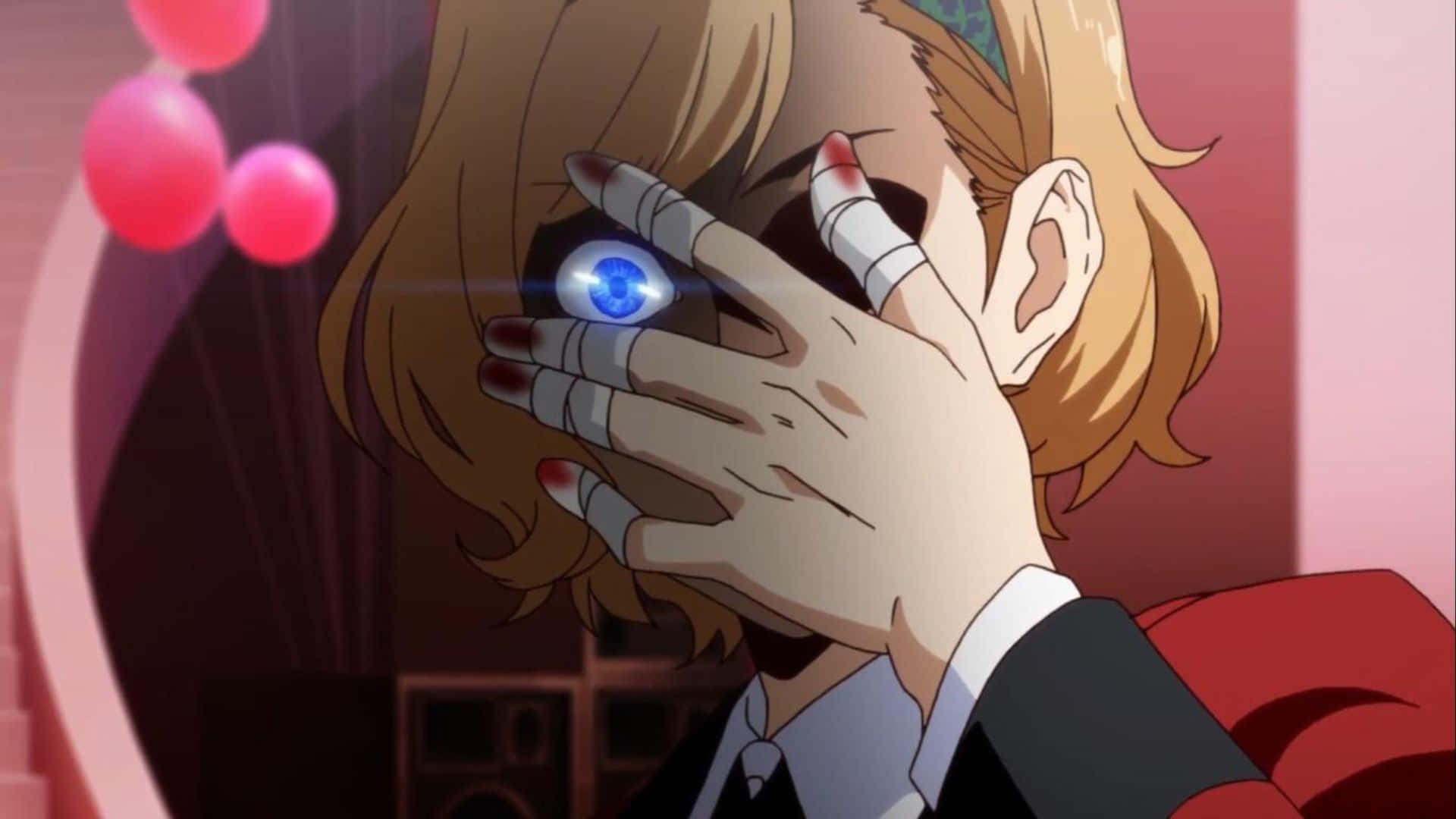 Itsuki Sumeragi, glowing blue eye, bloody fingers, Full HD Desktop Wallpaper