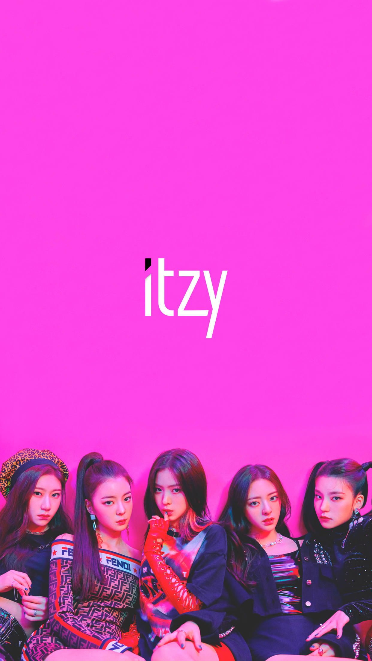 ITZY, portrait aesthetics, bold pink background, Full HD Phone Wallpaper