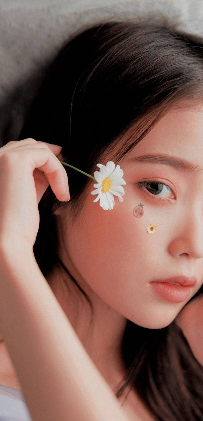 IU, white daisy, floral stickers, HD Phone Wallpaper