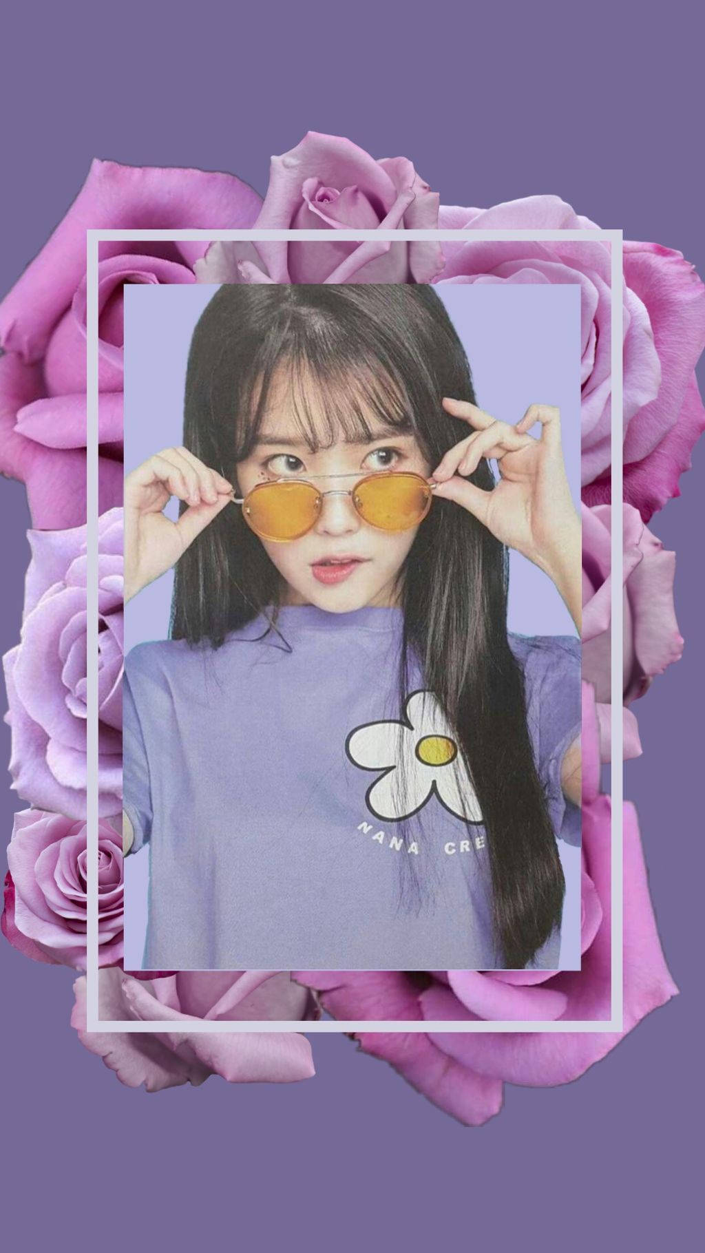 IU, purple, pink roses, HD Phone Wallpaper