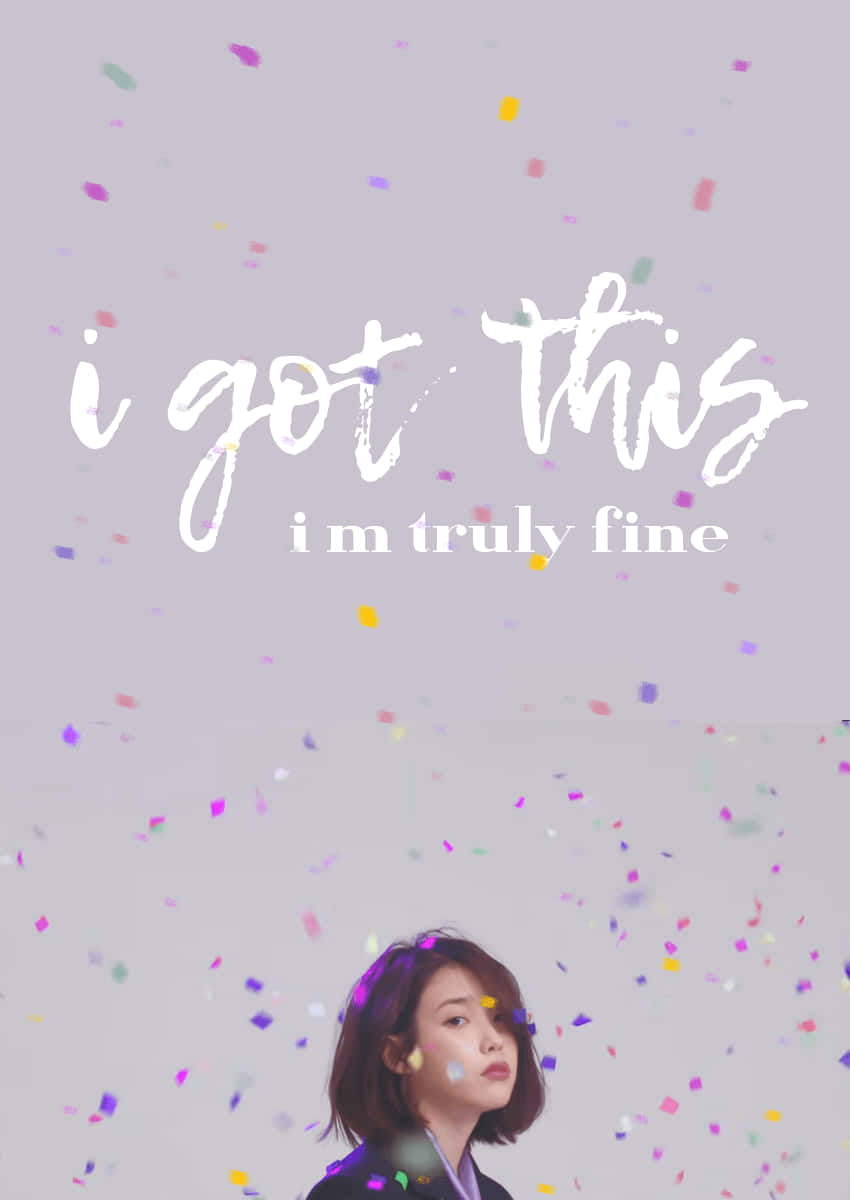 IU, lavender background, confetti, SD Phone Wallpaper