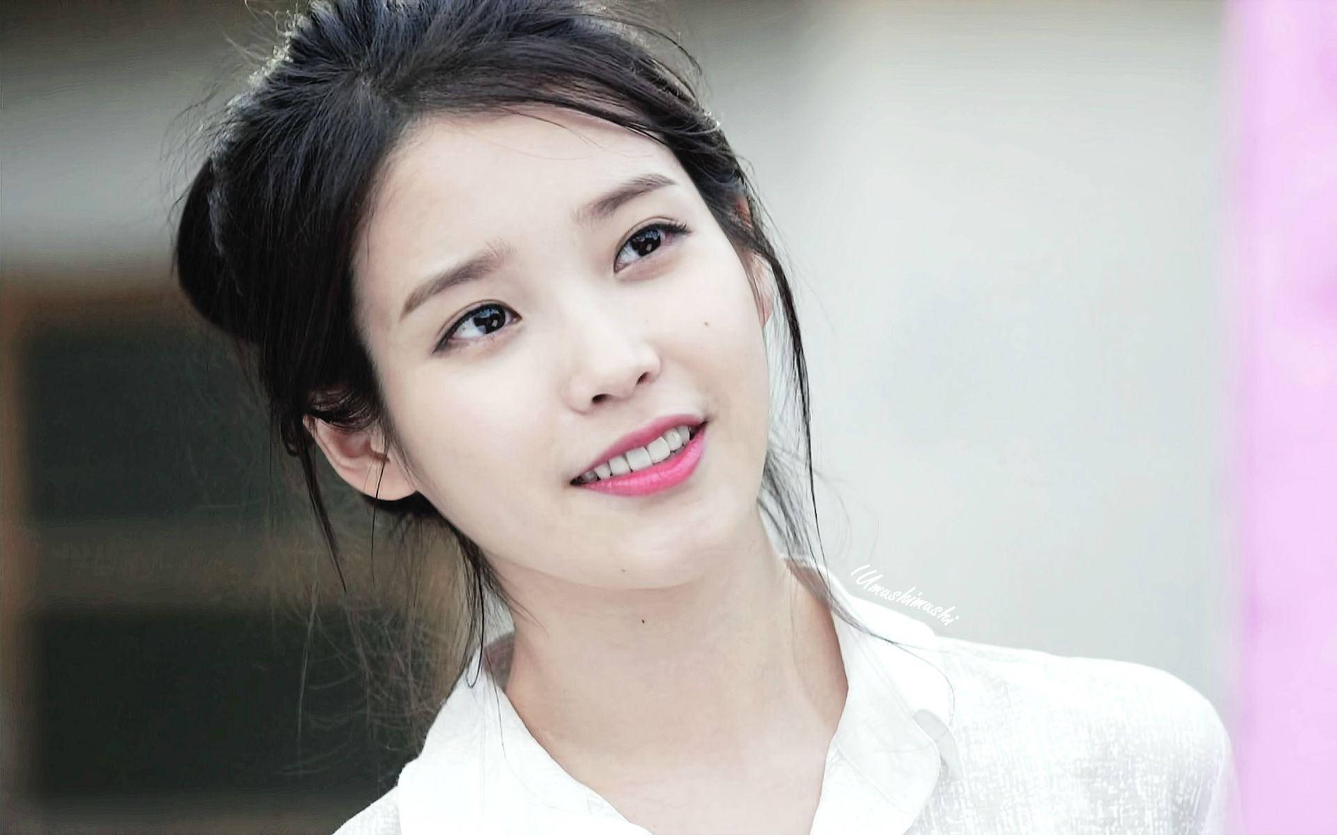 IU, tied hair, dark hair, Full HD Desktop Wallpaper