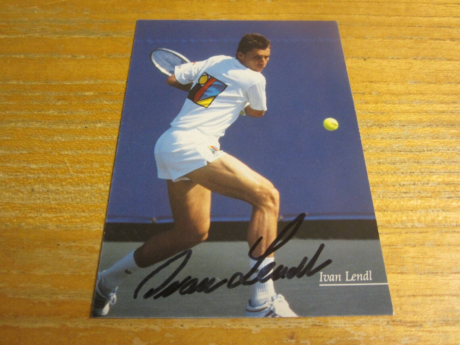 Ivan Lendl, blue court, yellow ball, HD Desktop Wallpaper