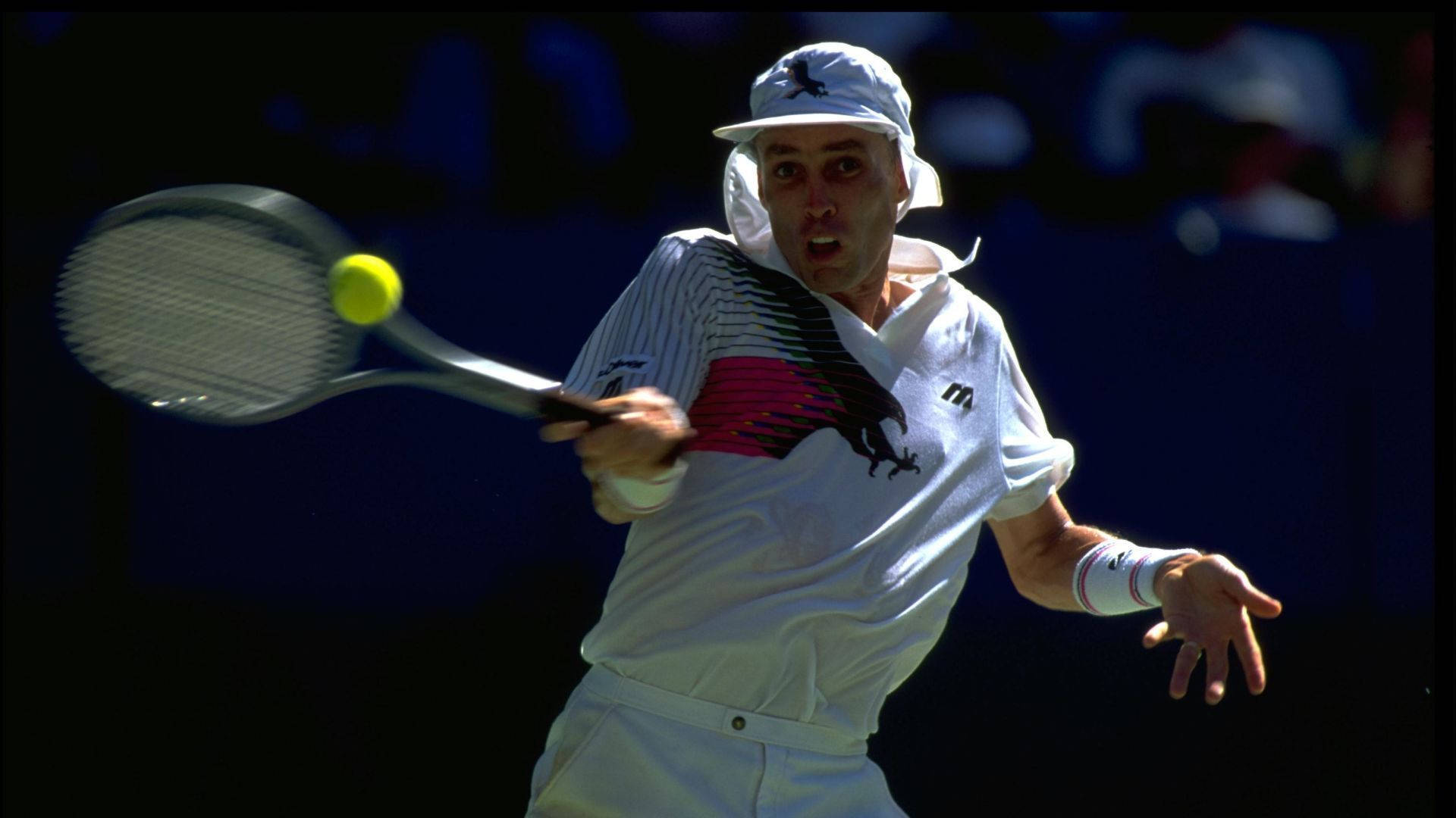 Ivan Lendl, forehand, white gear, Full HD Desktop Wallpaper