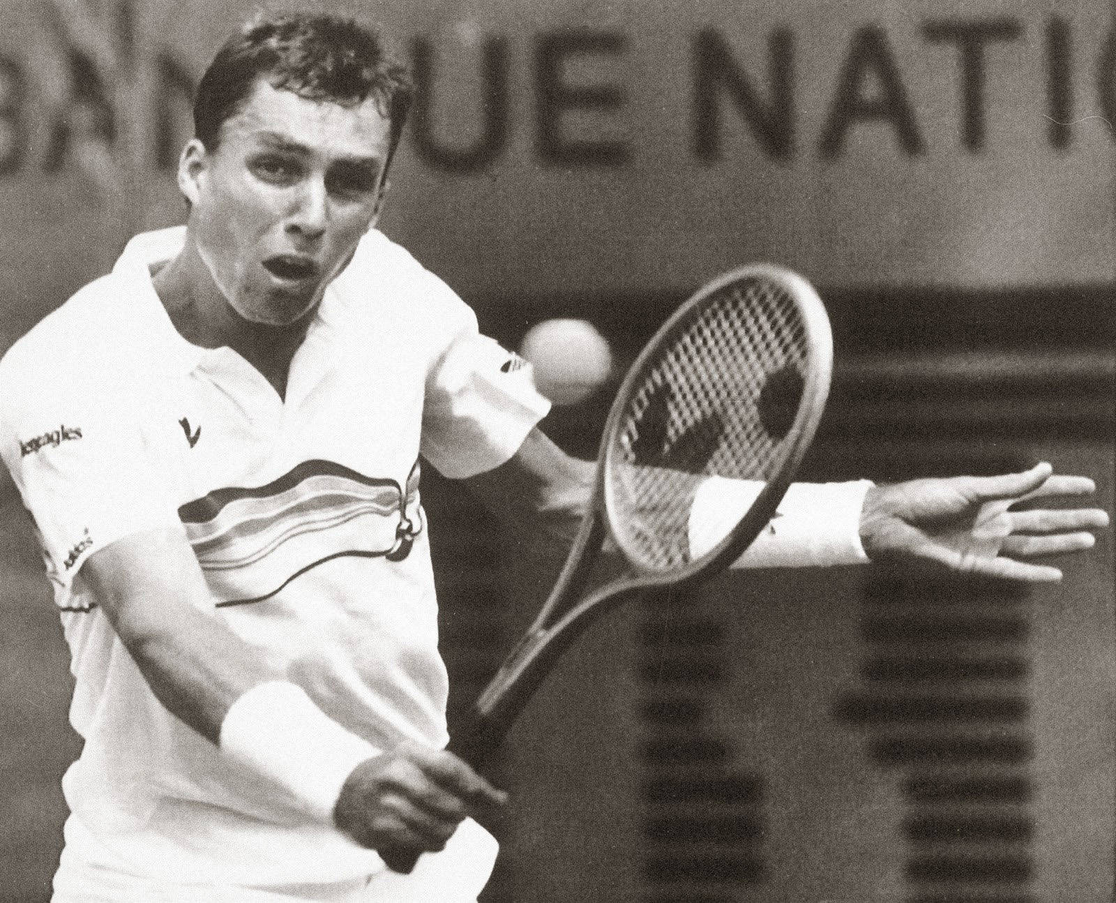 Ivan Lendl, black and white, tennis player, HD Desktop Wallpaper