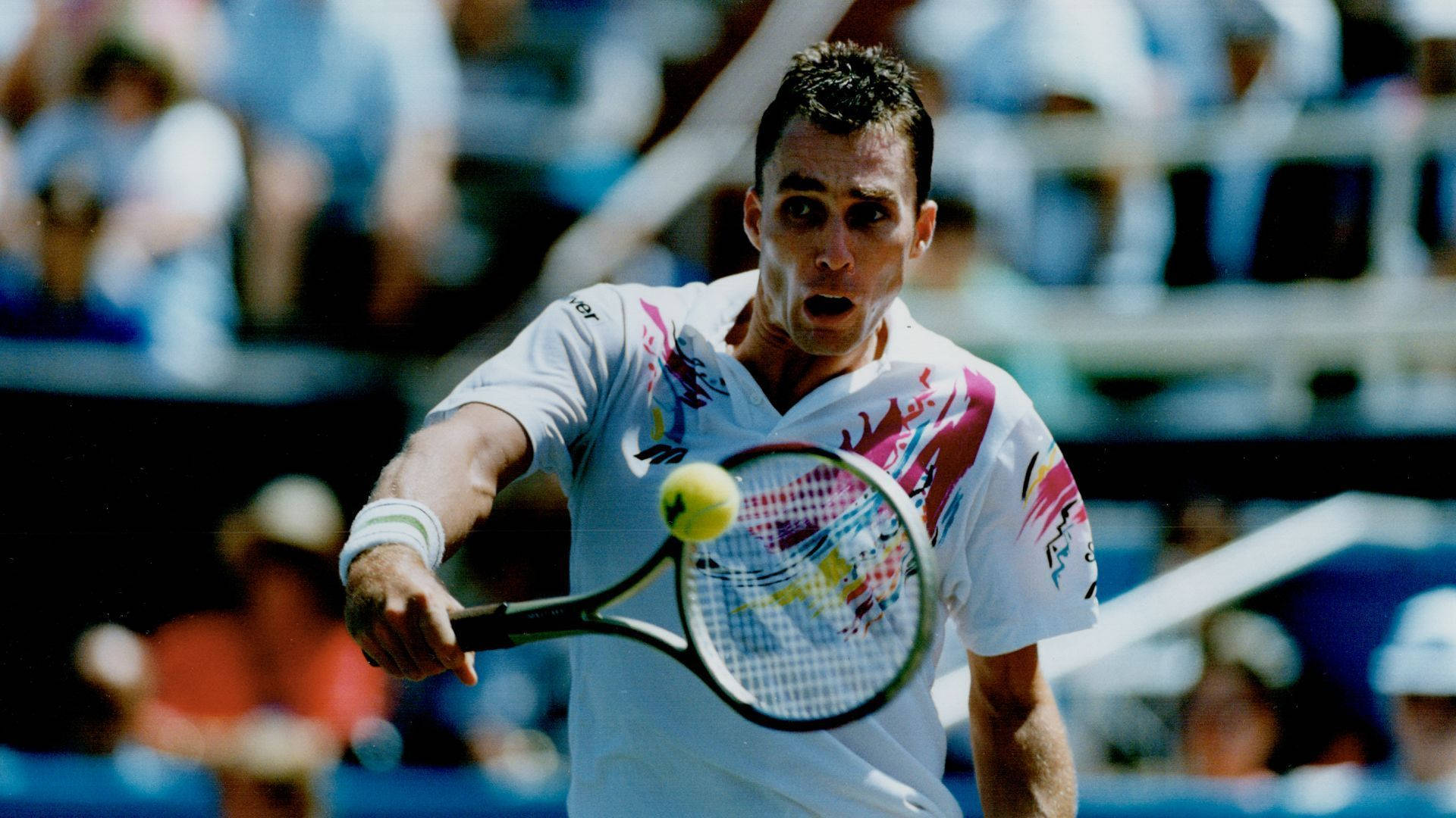 Ivan Lendl, tennis player, yellow ball, Full HD Desktop Wallpaper