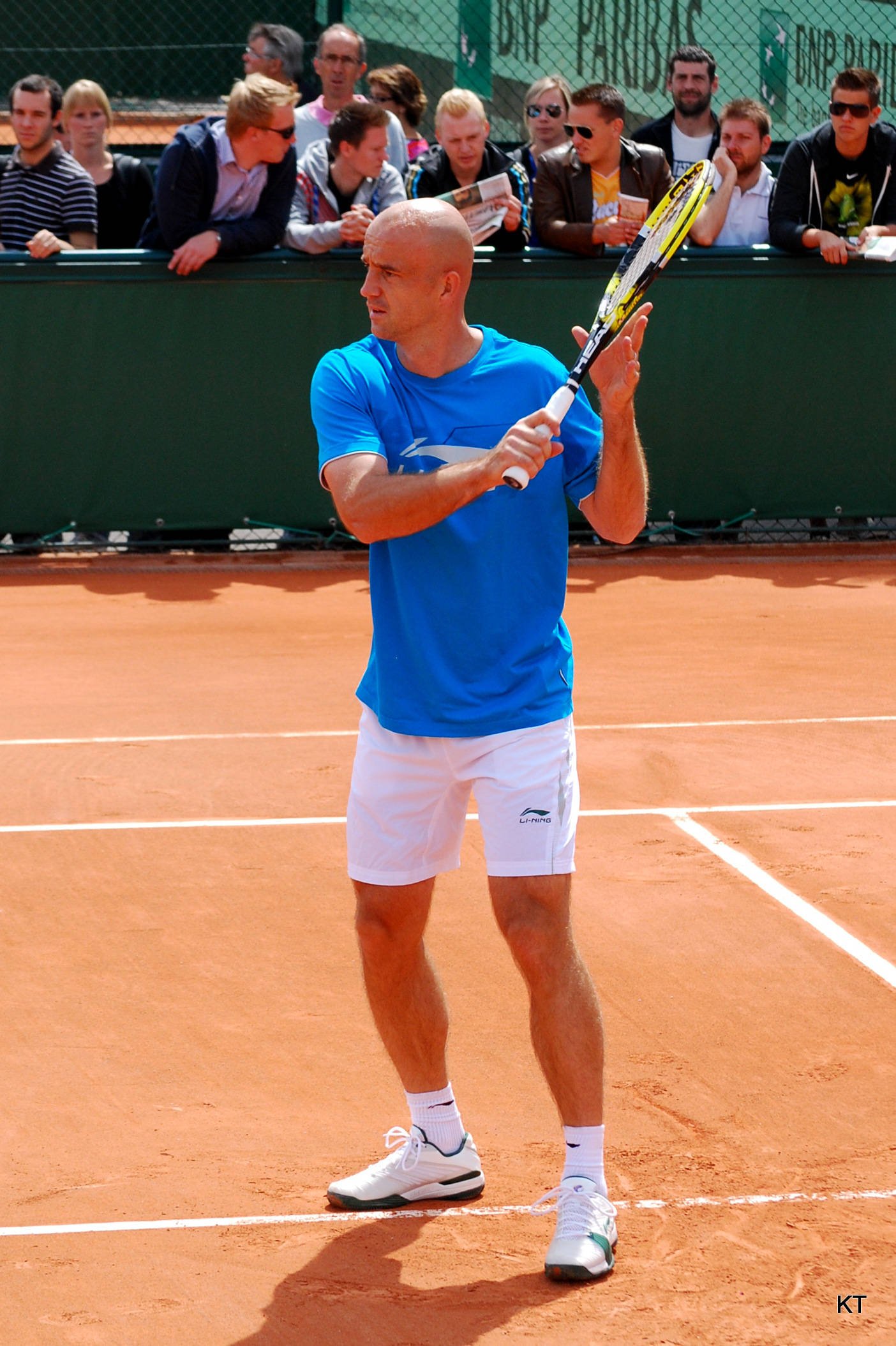 Ivan Ljubicic, clay court, blue shirt, Full HD Phone Wallpaper