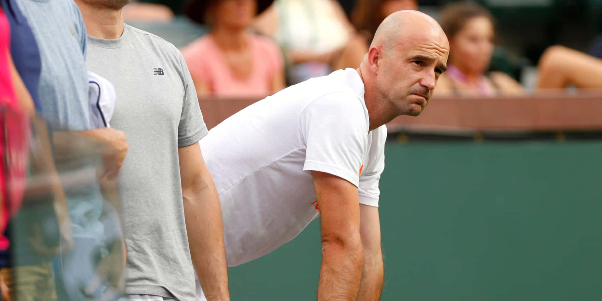 Ivan Ljubicic, white shirt, green court, Full HD Desktop Wallpaper