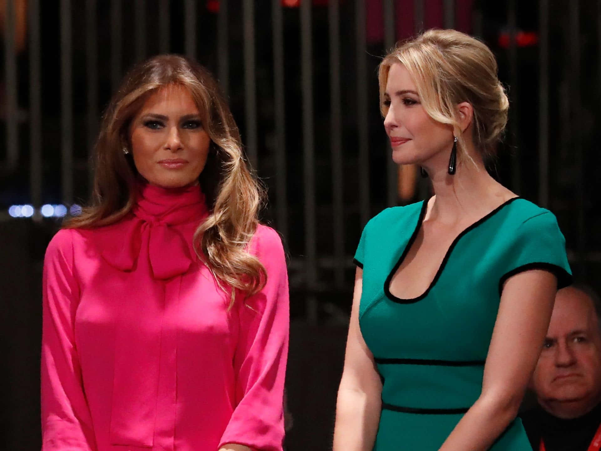Ivana Trump, green dress, vibrant pink dress, Full HD Desktop Wallpaper