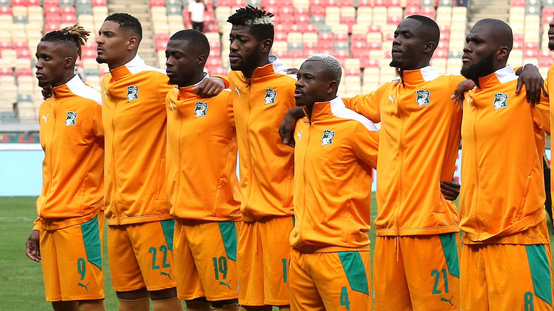 Ivory Coast, orange jacket, green uniforms, Full HD Desktop Wallpaper