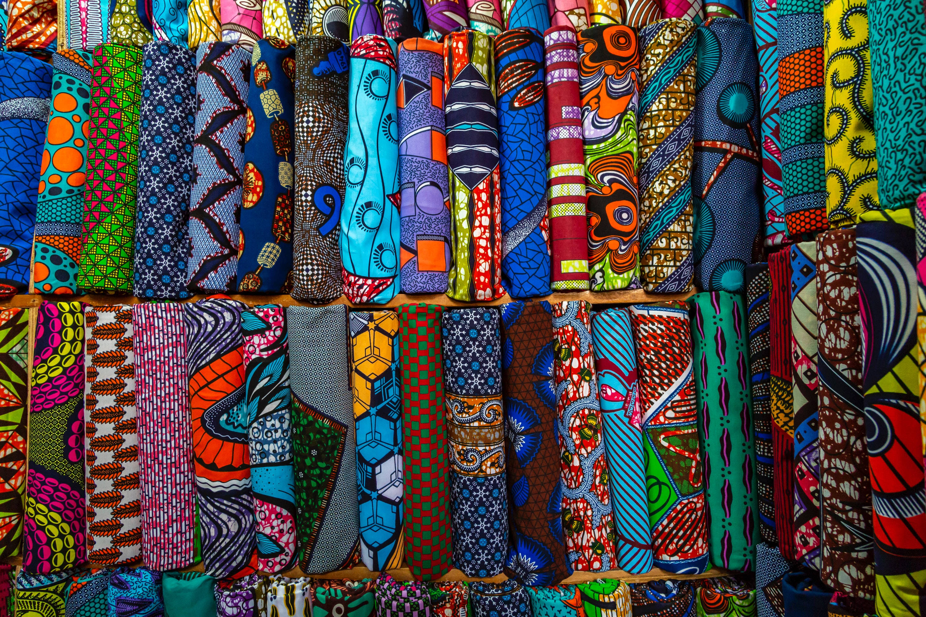 Ivory Coast, patterned cloth, geometric patterns, 2K Desktop Wallpaper