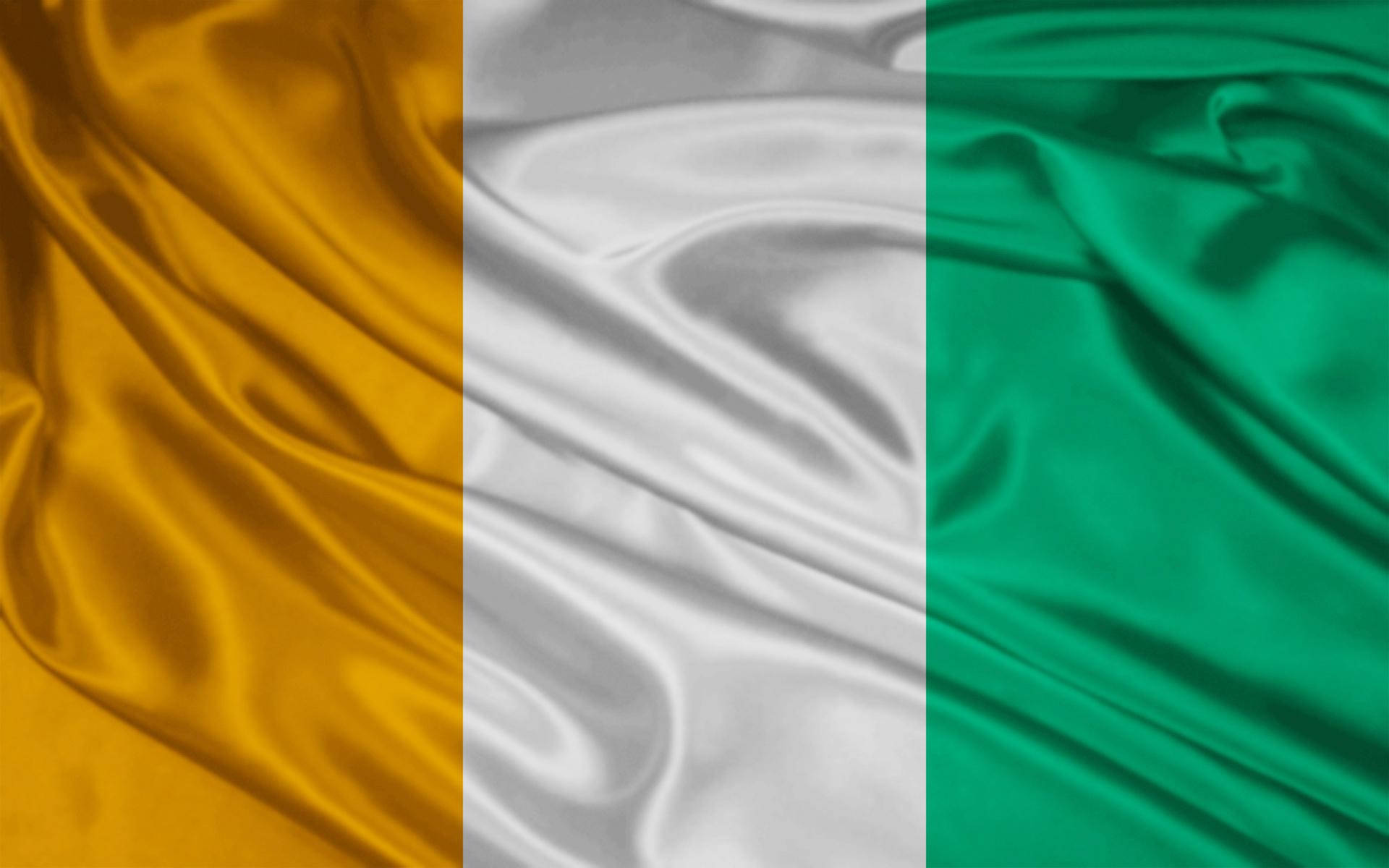 Ivory Coast flag, golden yellow, white, Full HD Desktop Wallpaper