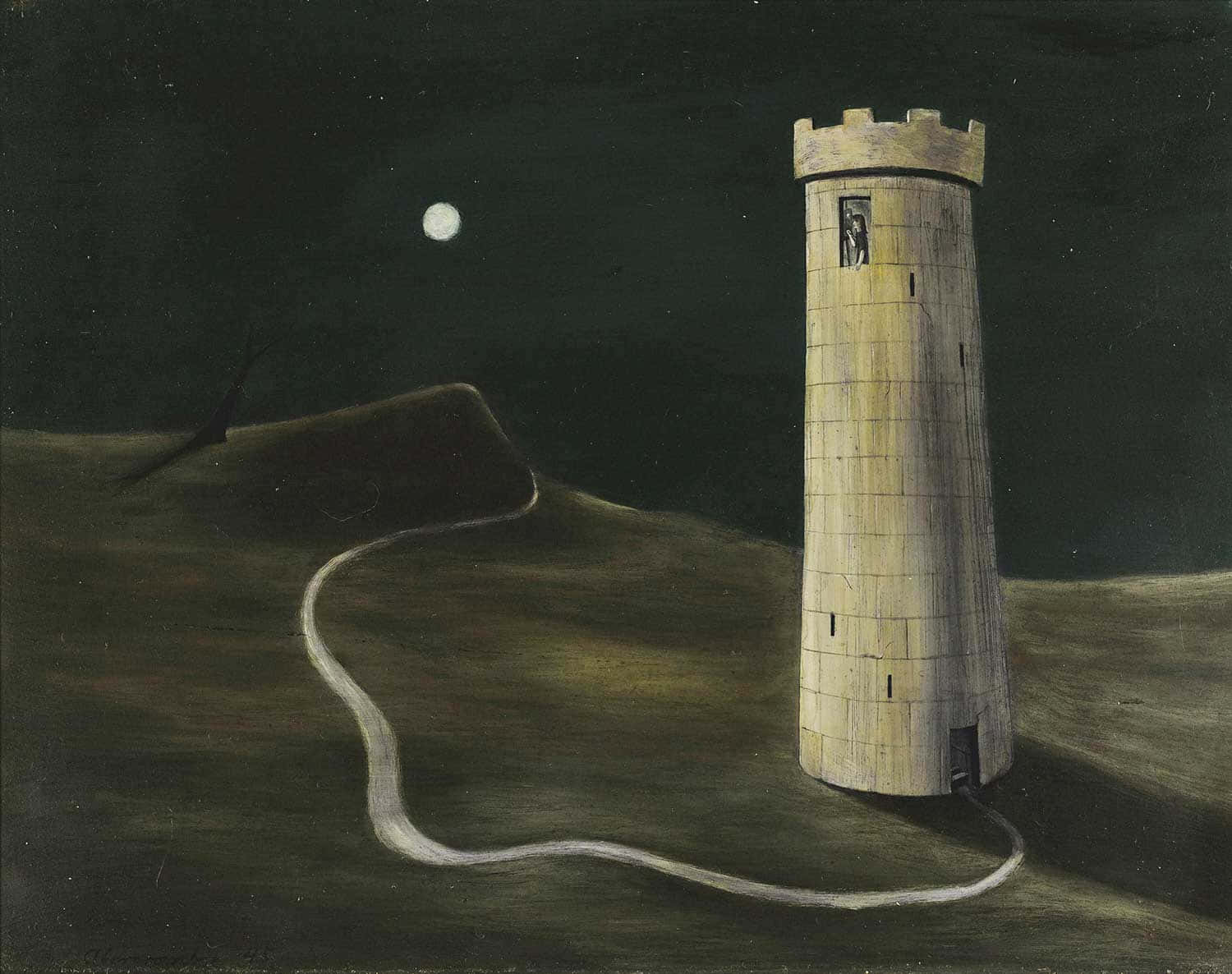 Ivory Tower, stone tower, dark hill, HD Desktop Wallpaper