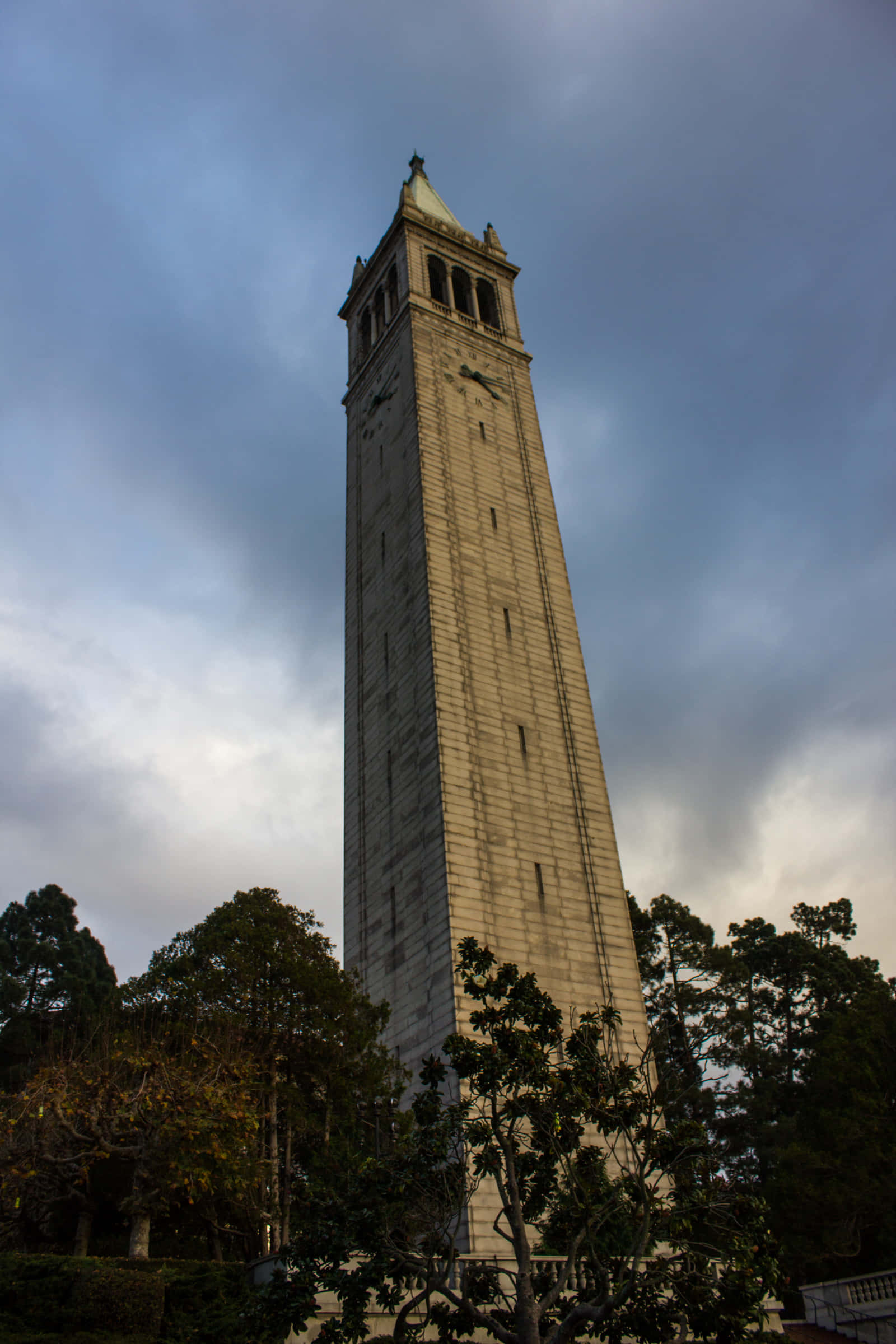 Ivory Tower, stone bell tower, moody cloudy sky, Full HD Phone Wallpaper