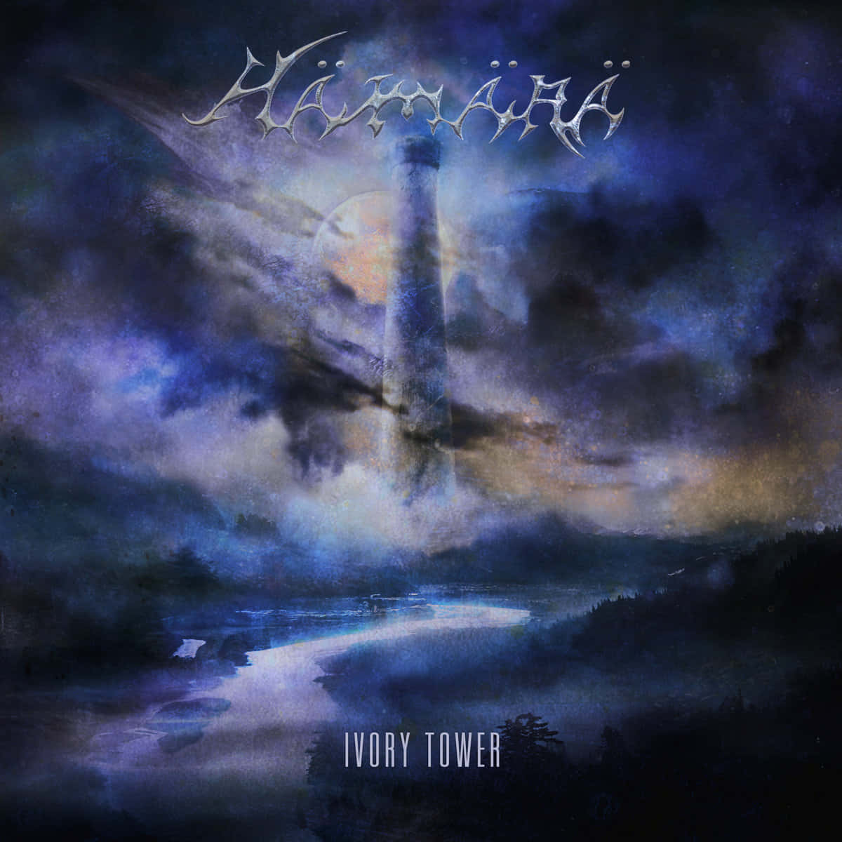 Ivory Tower, misty waters, stormy twilight sky, SD Desktop Wallpaper
