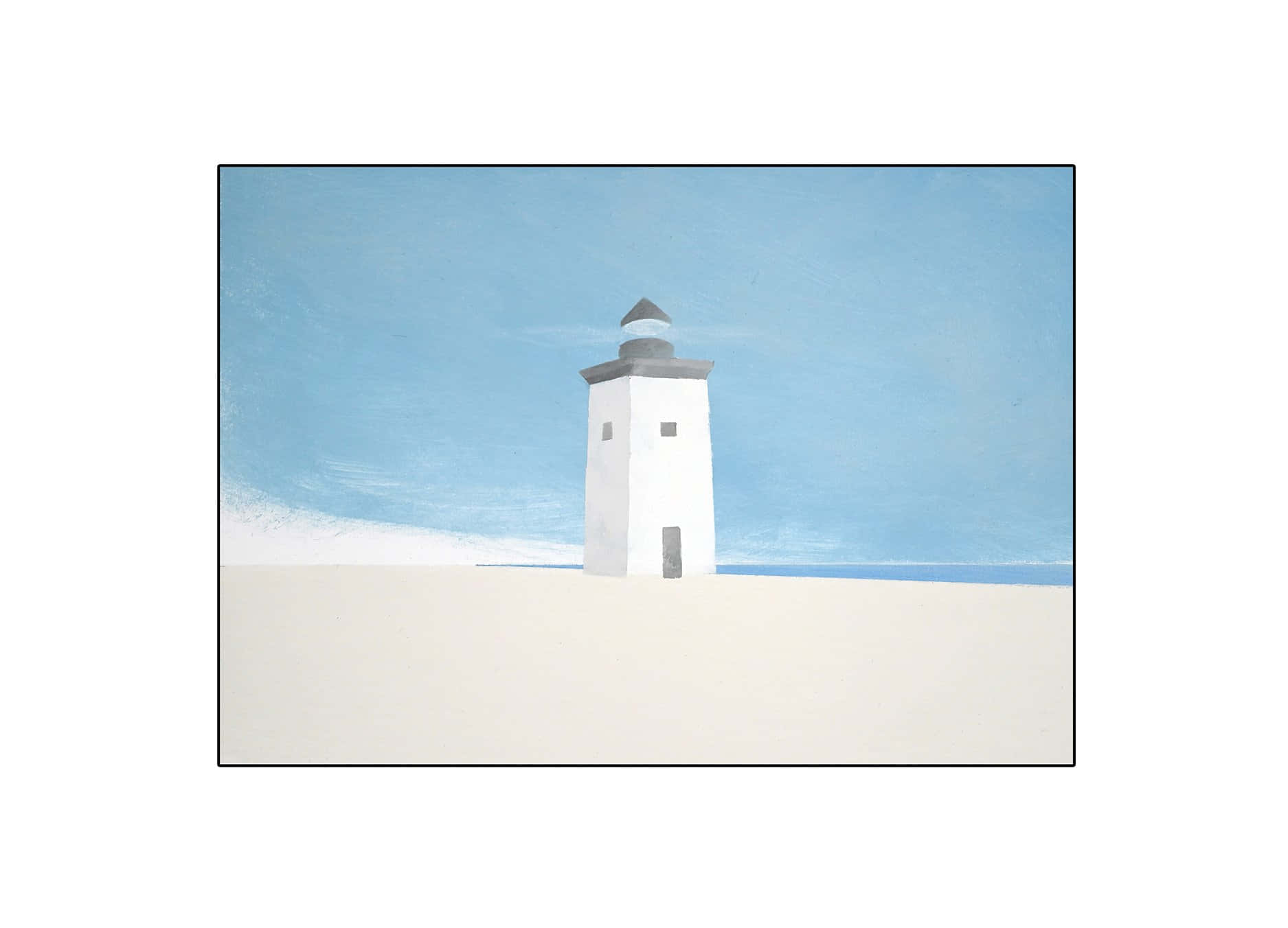 ivory tower, white lighthouse, pale beach, HD Desktop Wallpaper