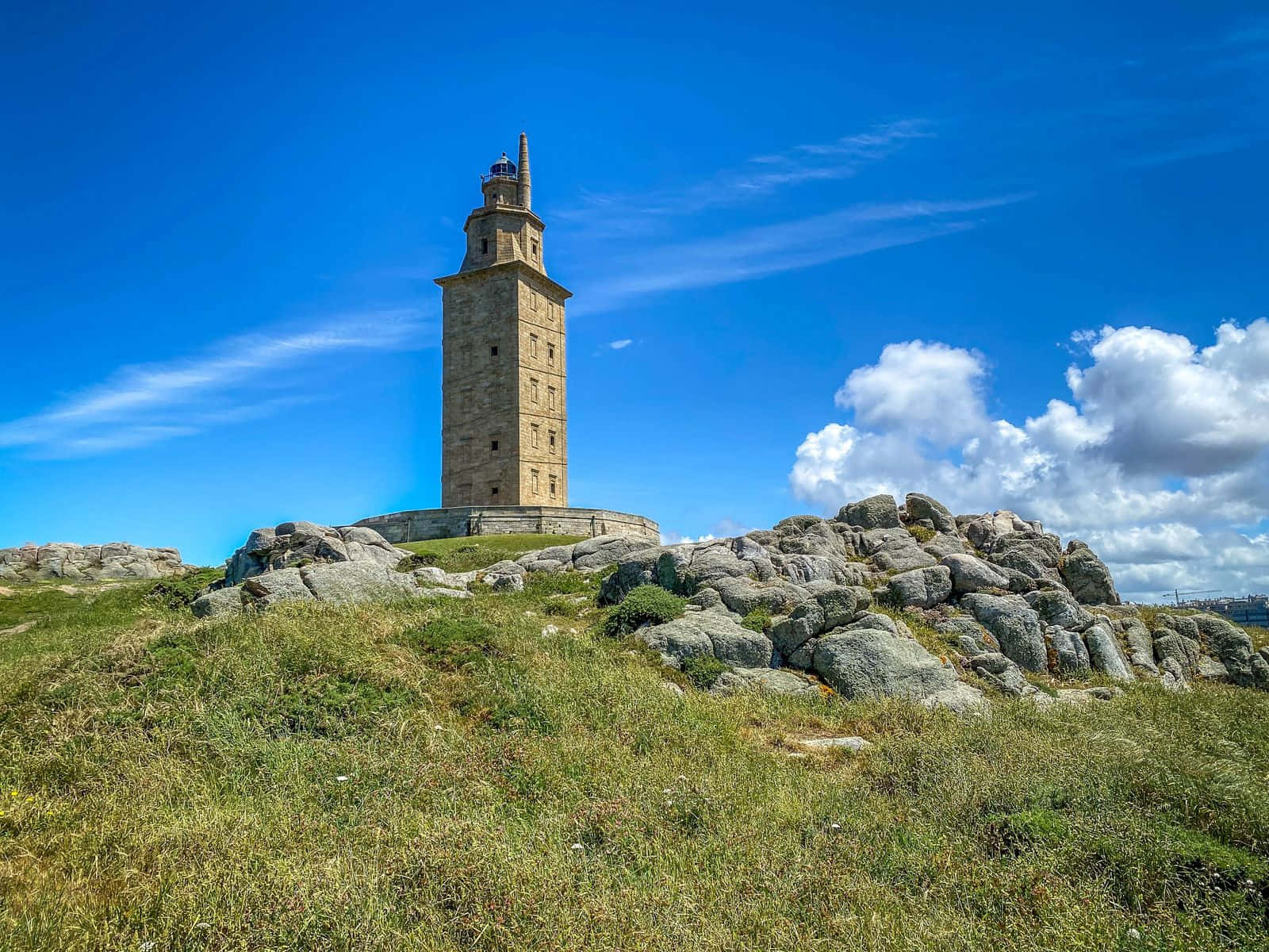 tower on a hill corunna, historic stone tower, rocky hill, HD Desktop Wallpaper