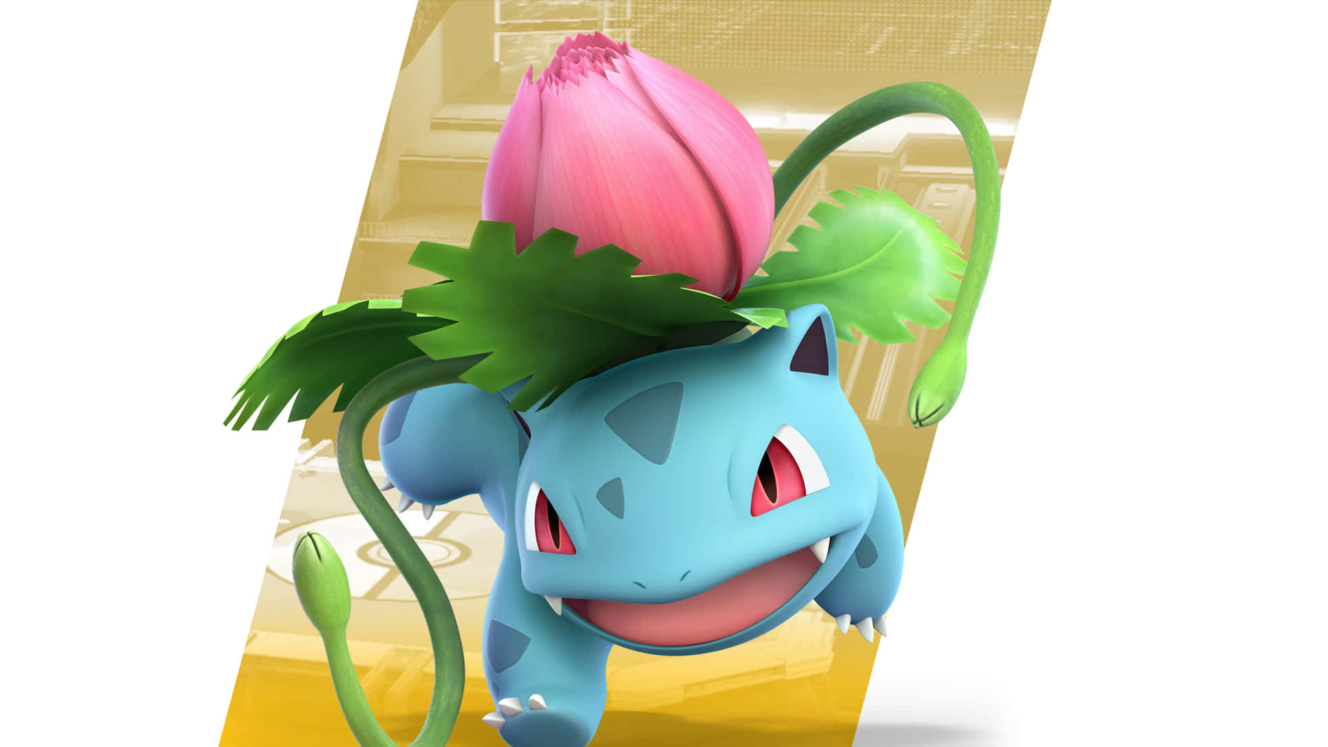 Ivysaur, blue, pink flower, Full HD Desktop Wallpaper