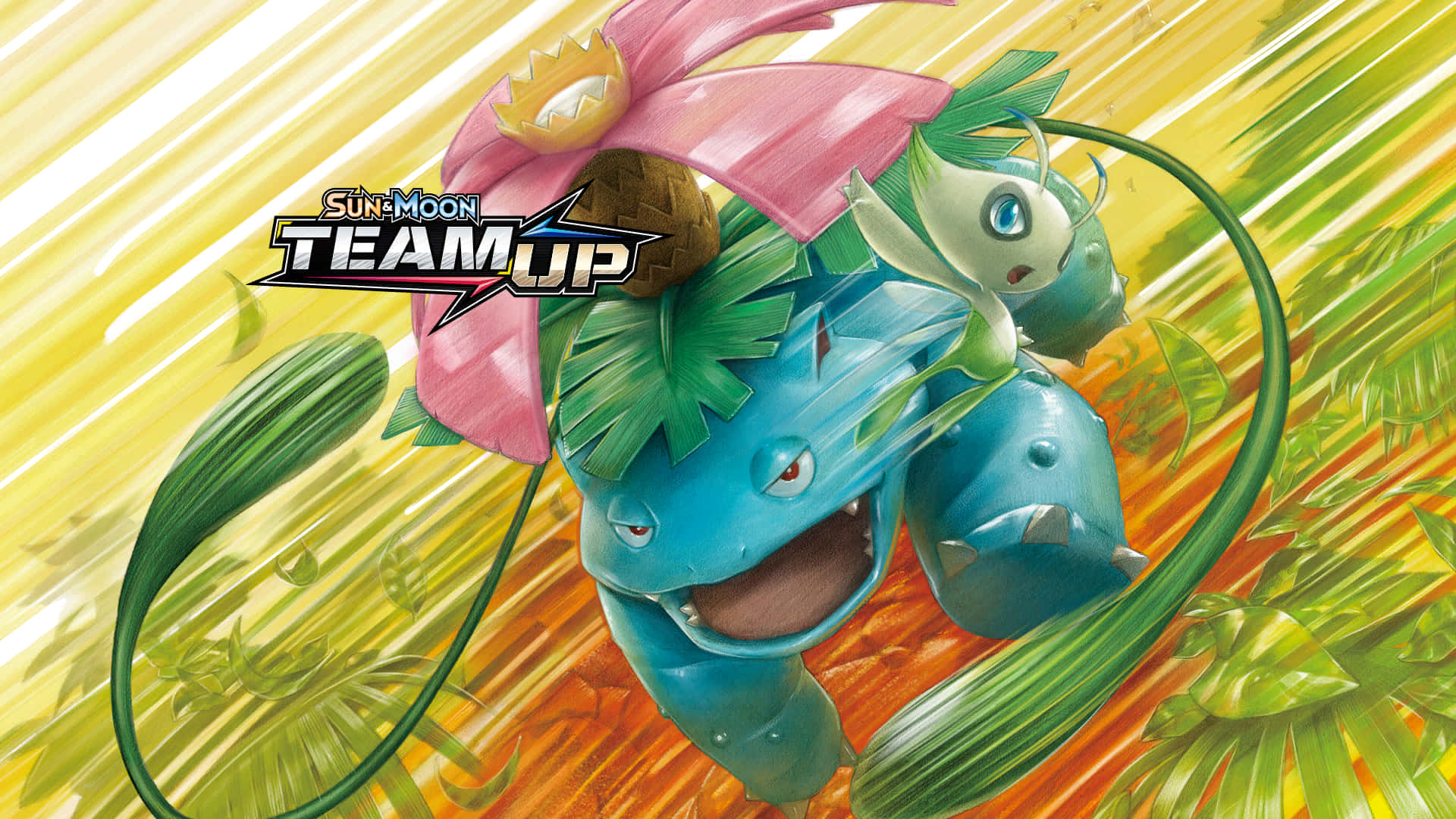 Ivysaur, pink flower, green vines, Full HD Desktop Wallpaper
