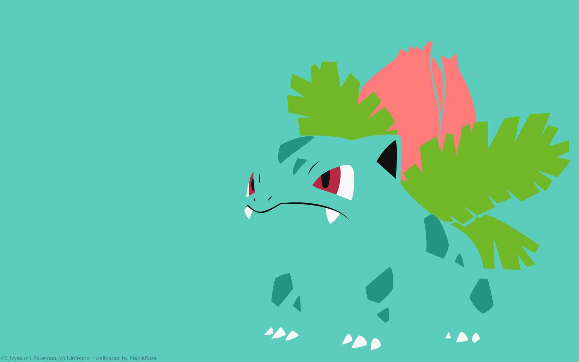 Ivysaur, green leaves, pink flower, Full HD Desktop Wallpaper