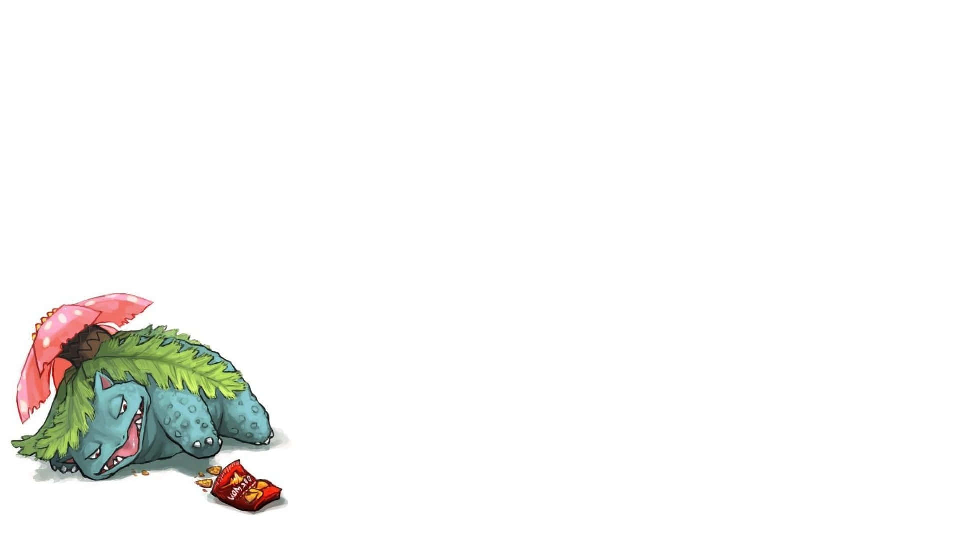 Ivysaur, blue Pokémon, green leafy back, Full HD Desktop Wallpaper