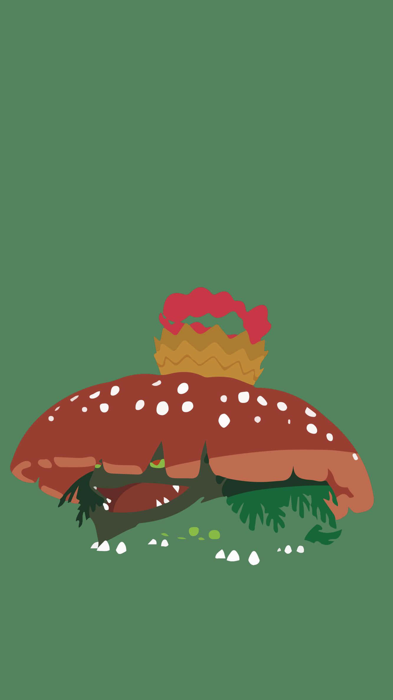Ivysaur, mushroom, white spots, Full HD Phone Wallpaper
