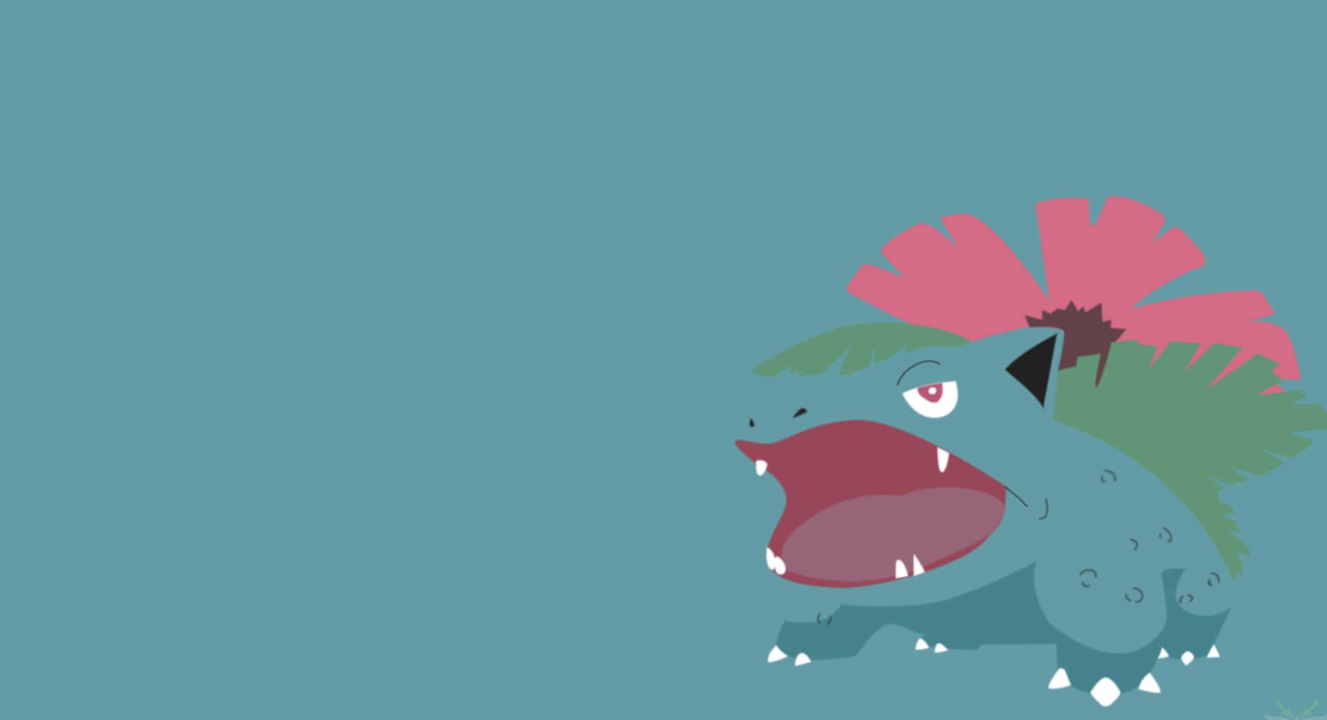 Ivysaur, blue, pink flower crest, HD Desktop Wallpaper