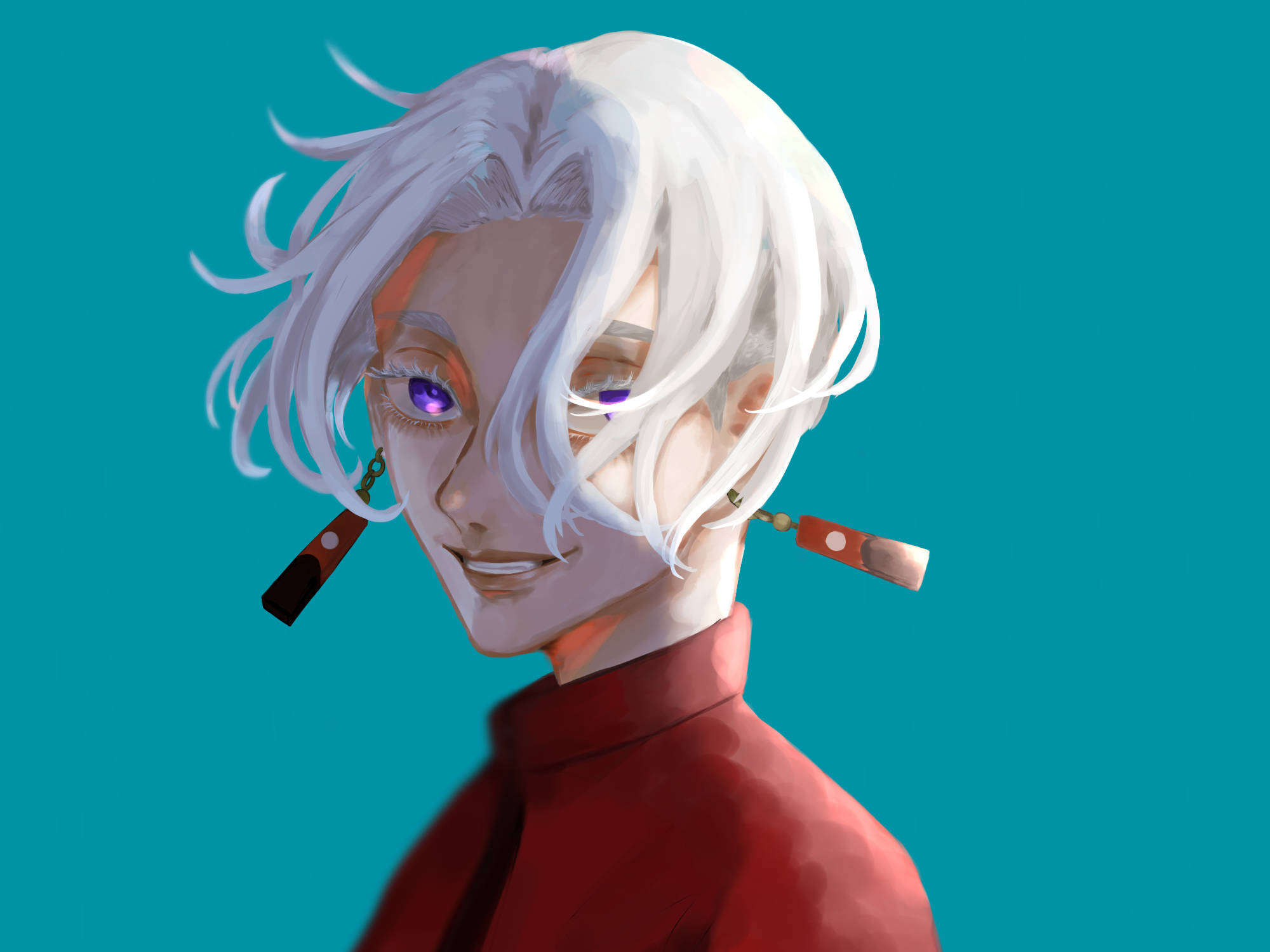 Izana Kurokawa, white hair, purple eyes, Full HD Desktop Wallpaper