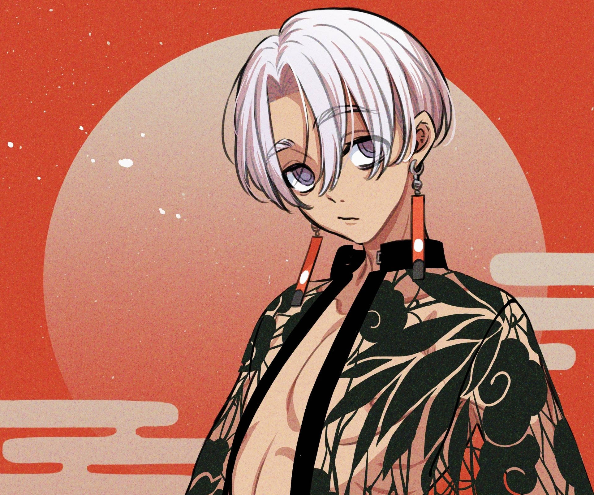 Izana Kurokawa, kimono, silver-haired, Full HD Desktop Wallpaper