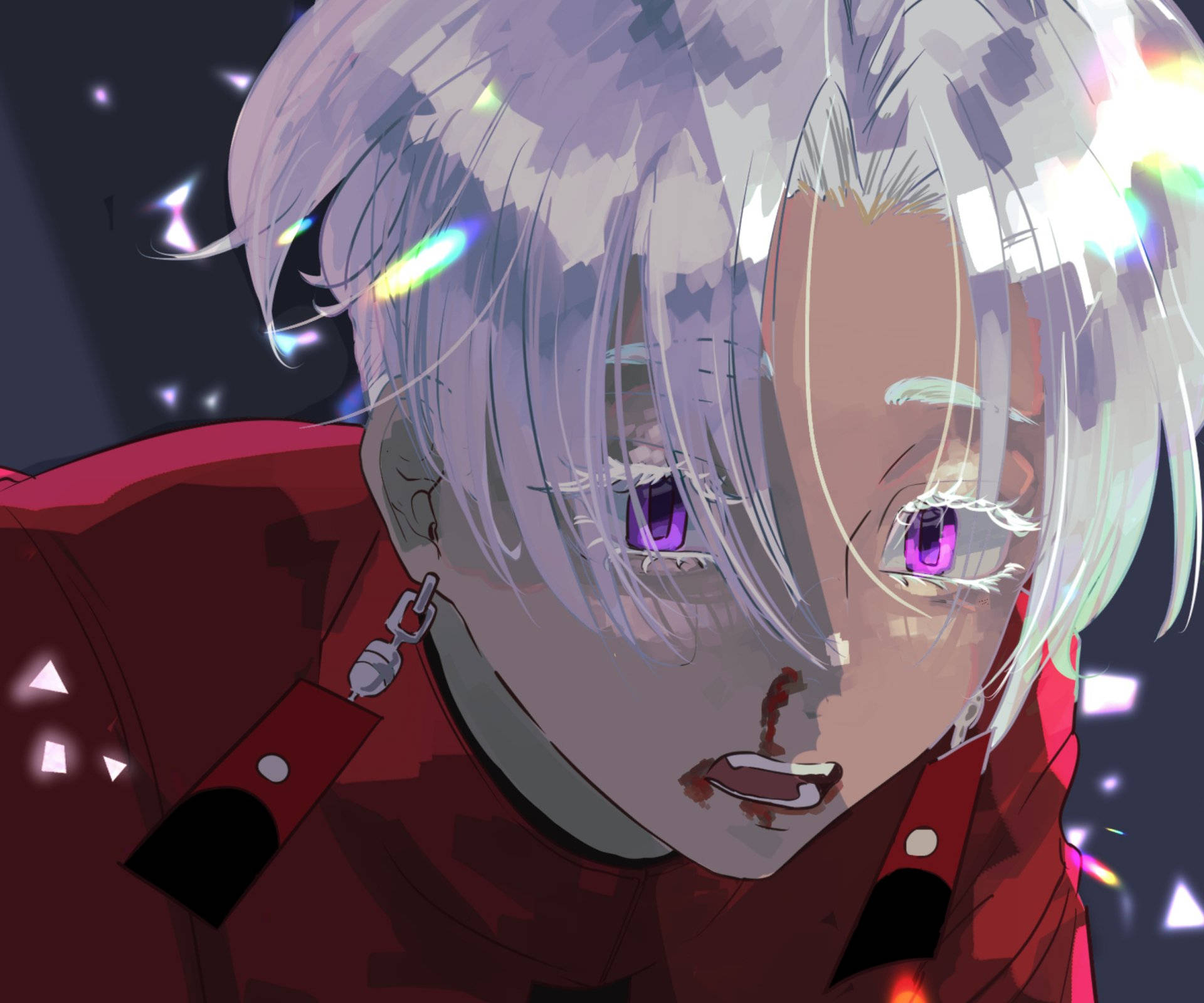 Izana Kurokawa, silver hair, purple eyes, Full HD Desktop Wallpaper