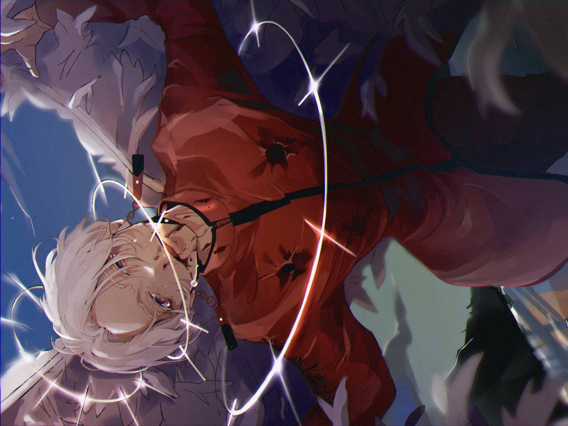Izana Kurokawa, white hair, glasses, Full HD Desktop Wallpaper